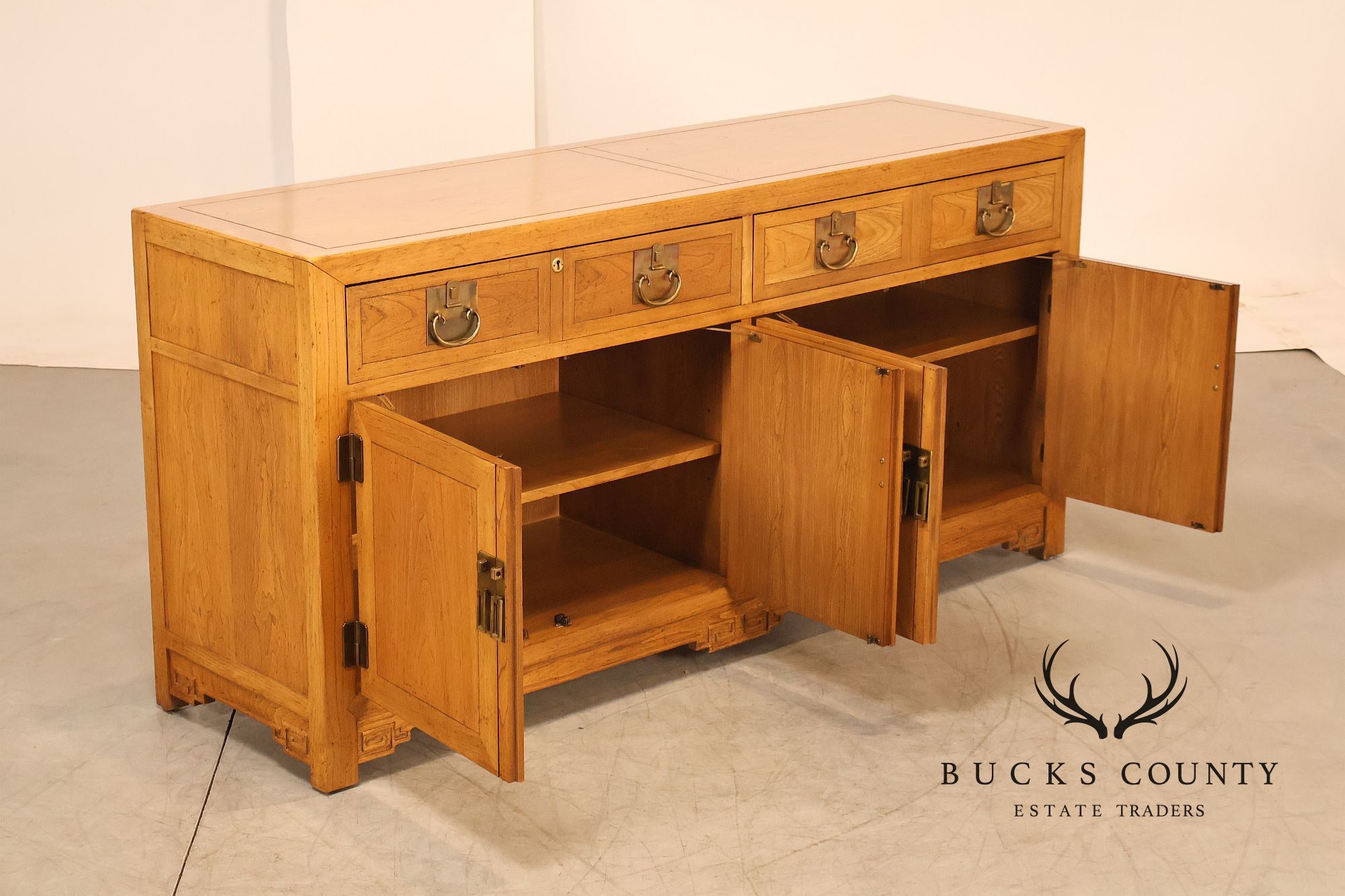 Baker Asian Style Hardwood Credenza Buffet Sideboard