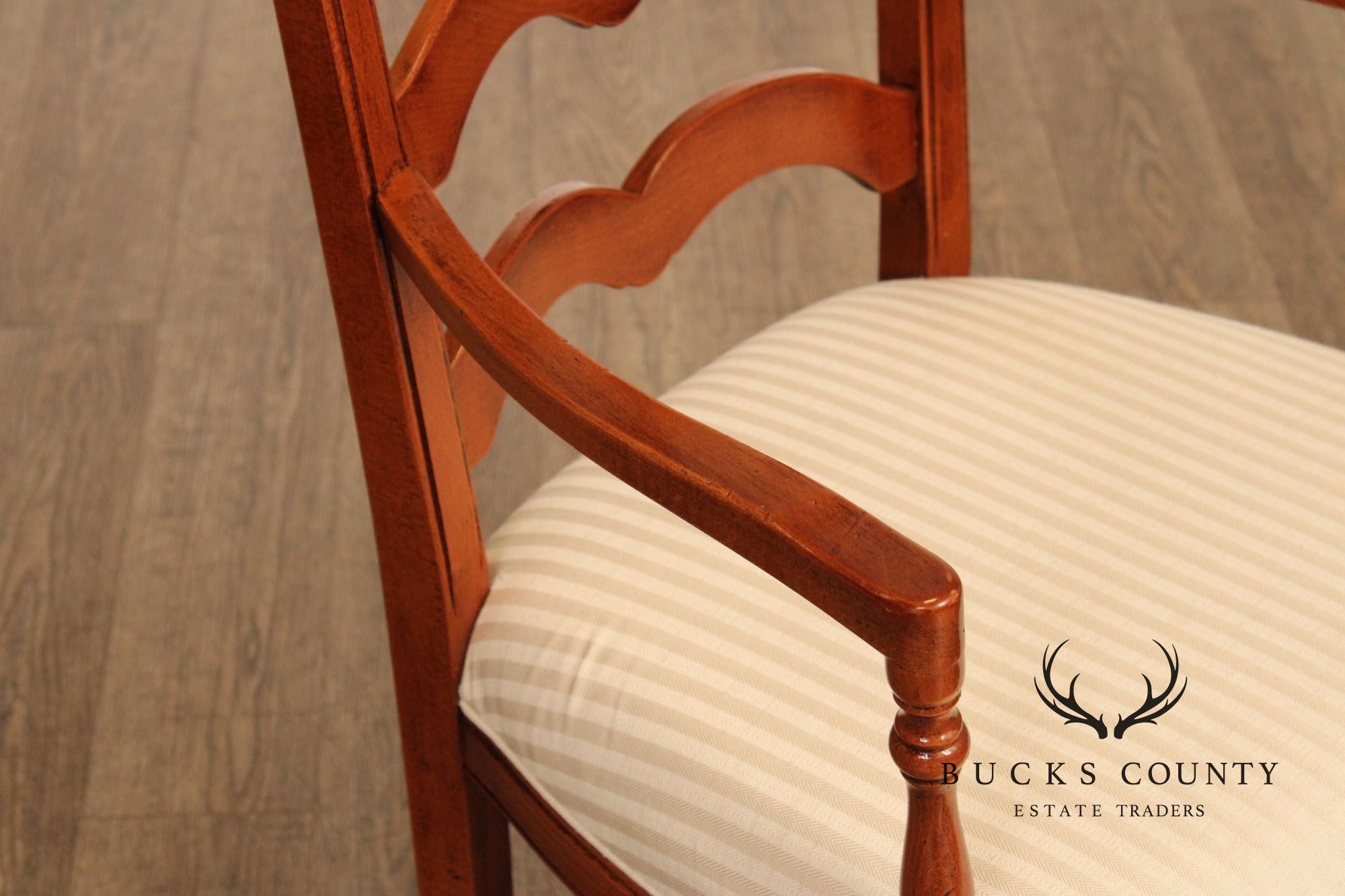 Quality Set Of Eight Italian Ladderback Dining Chairs
