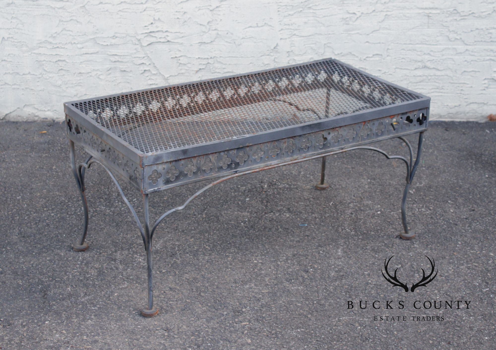 Vintage Wrought Iron Outdoor Coffee Table