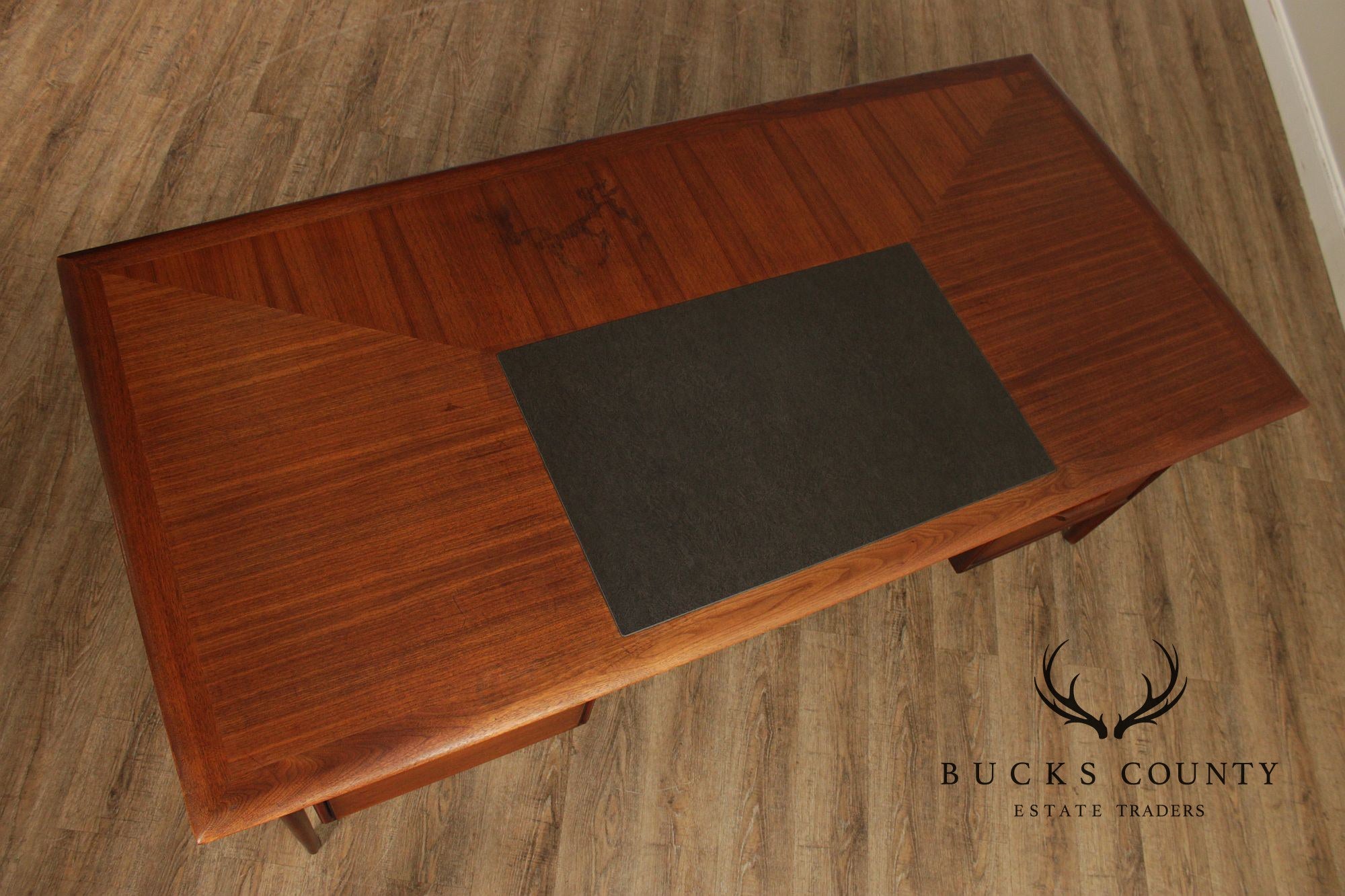 Castilian Mid Century Modern Walnut Executive Writing Desk