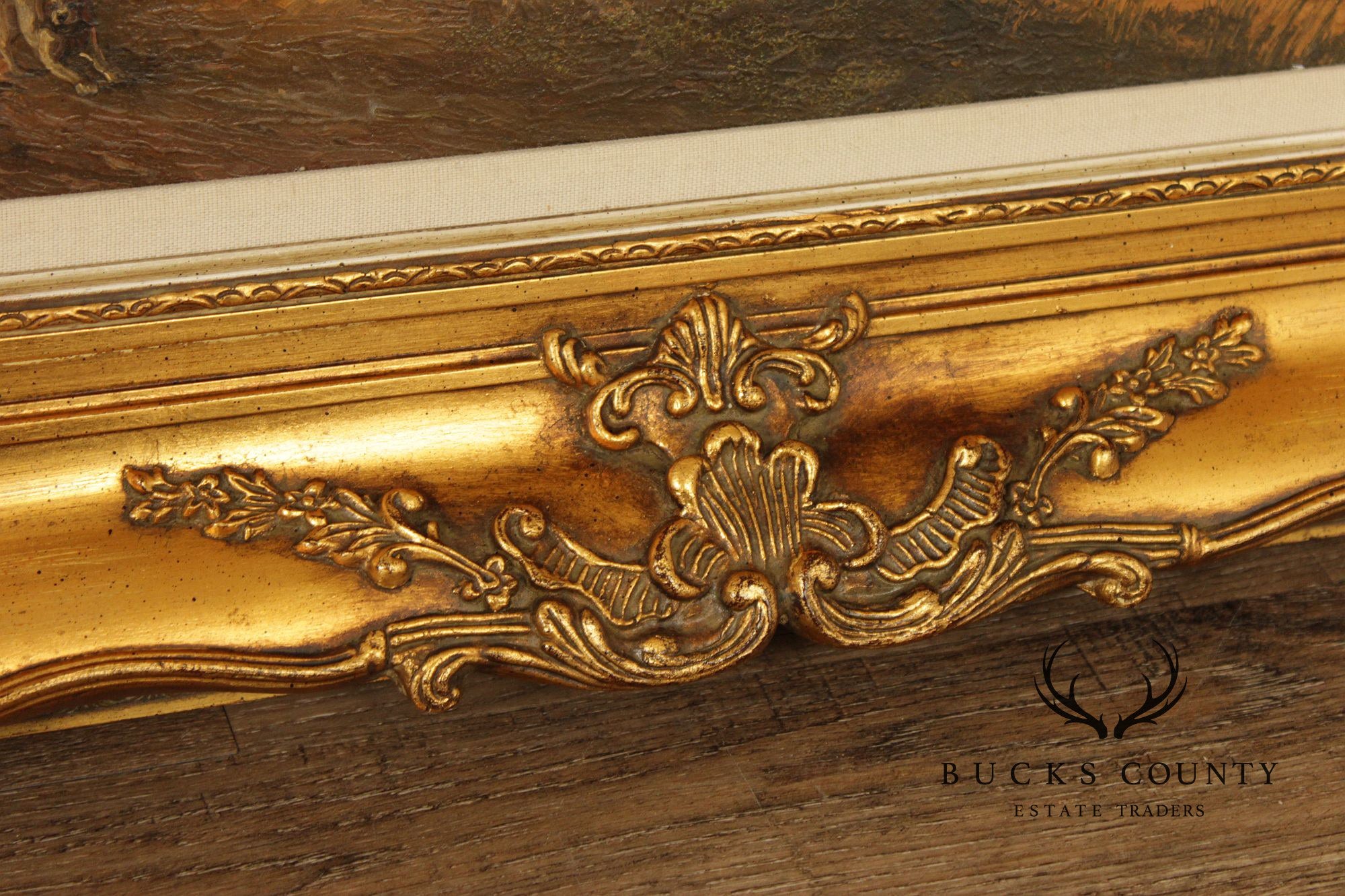 Artist Signed Genre Painting, Bucolic Village