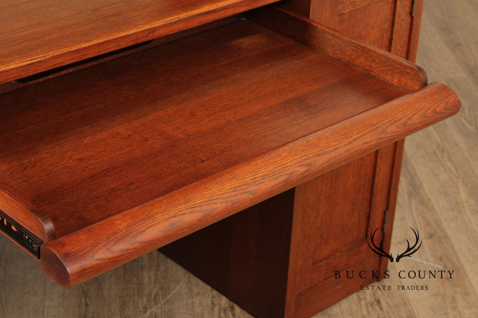 Stickley Mission Collection Executive Desk With Bookcase Hutch