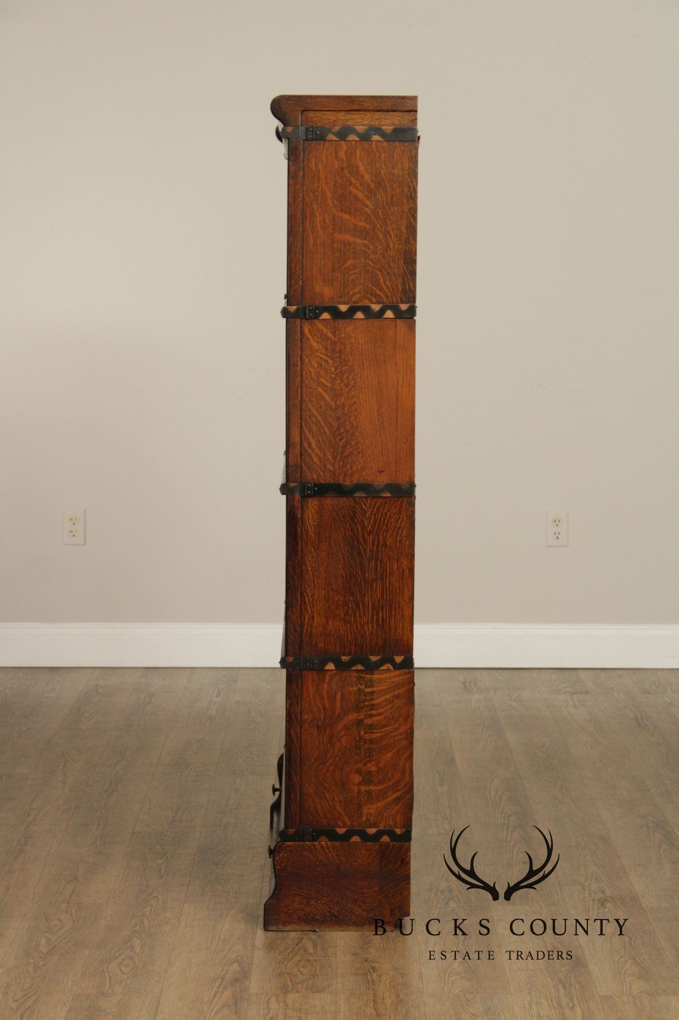 Macey Antique Oak Four-Stack Barrister Bookcase