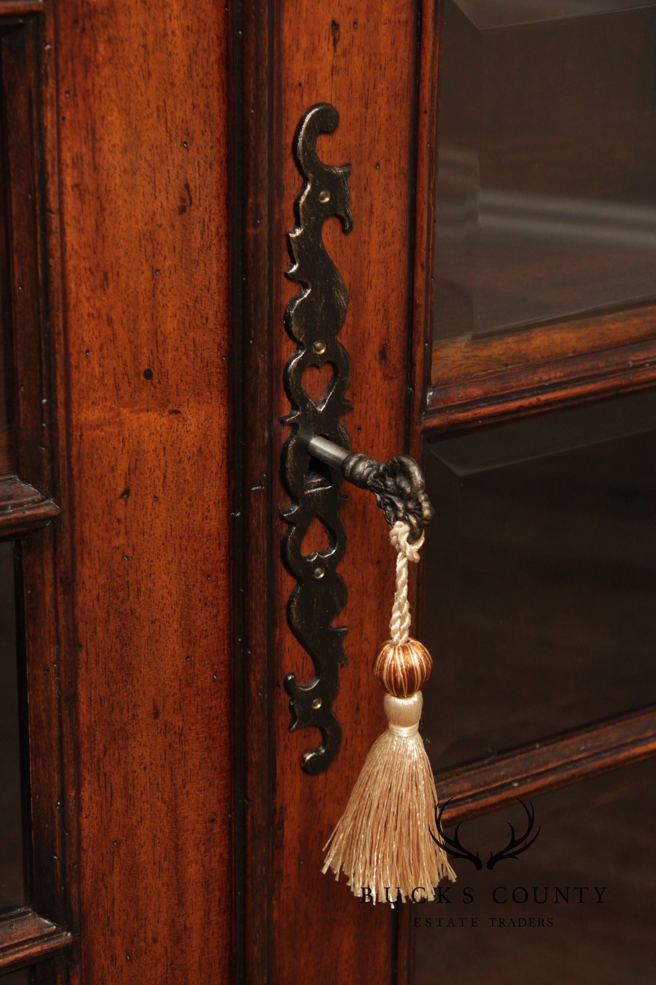 Theodore Alexander Regency Style Glass Door Low Bookcase