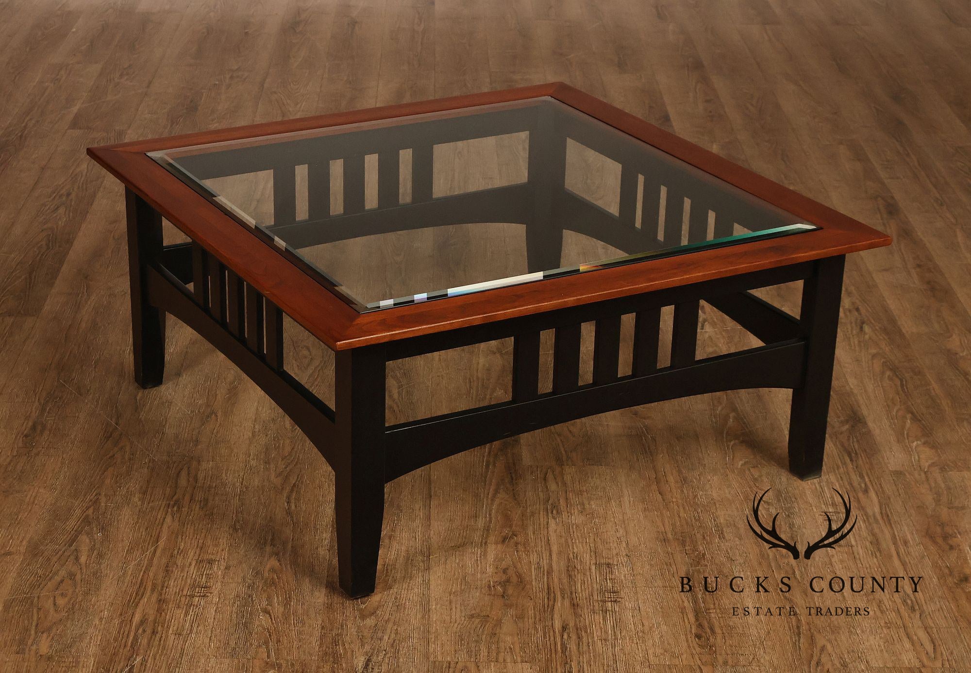 Ethan Allen American Impressions Cherry Glass Top Coffee Table