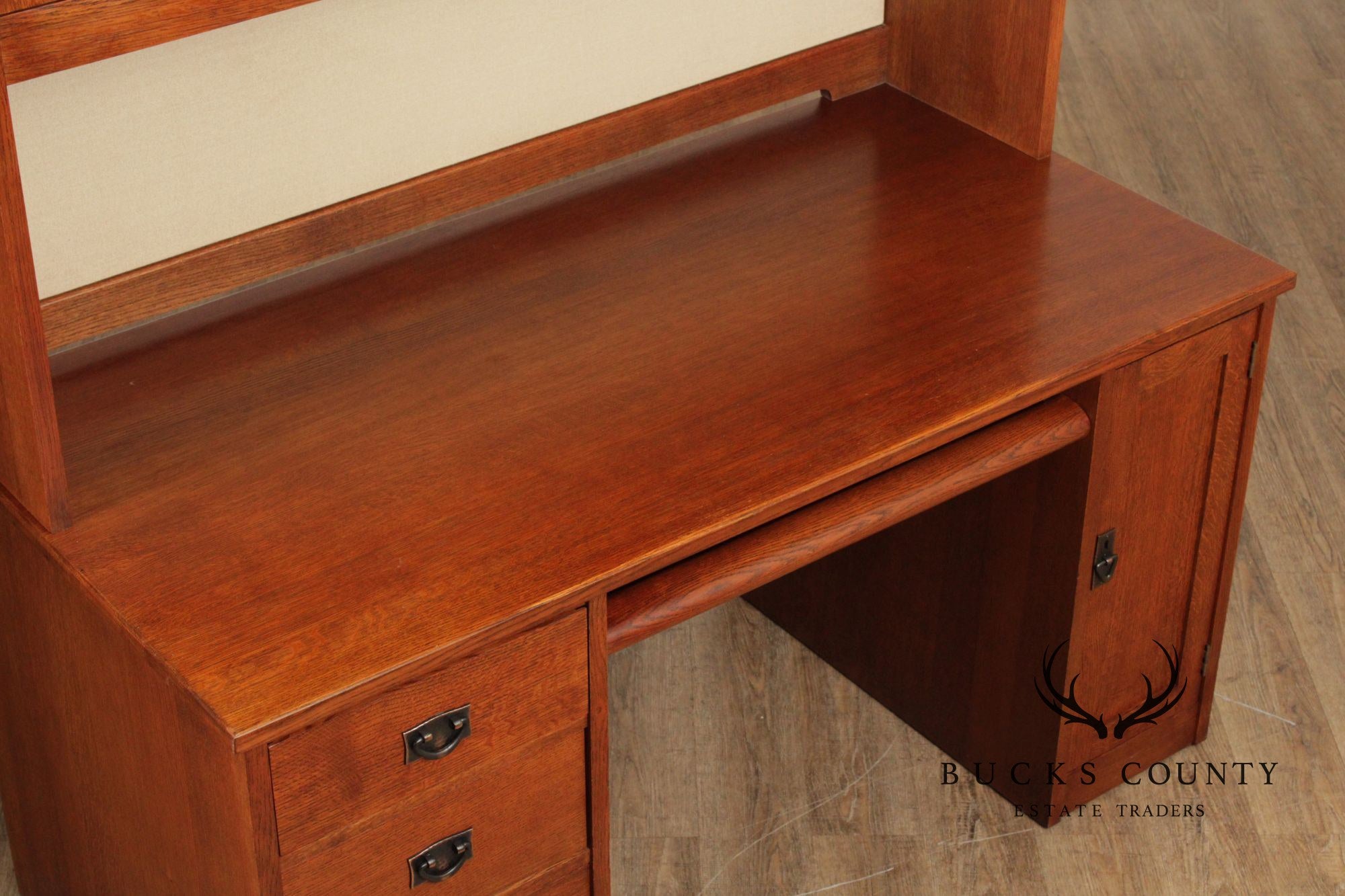 Stickley Mission Collection Executive Desk With Bookcase Hutch
