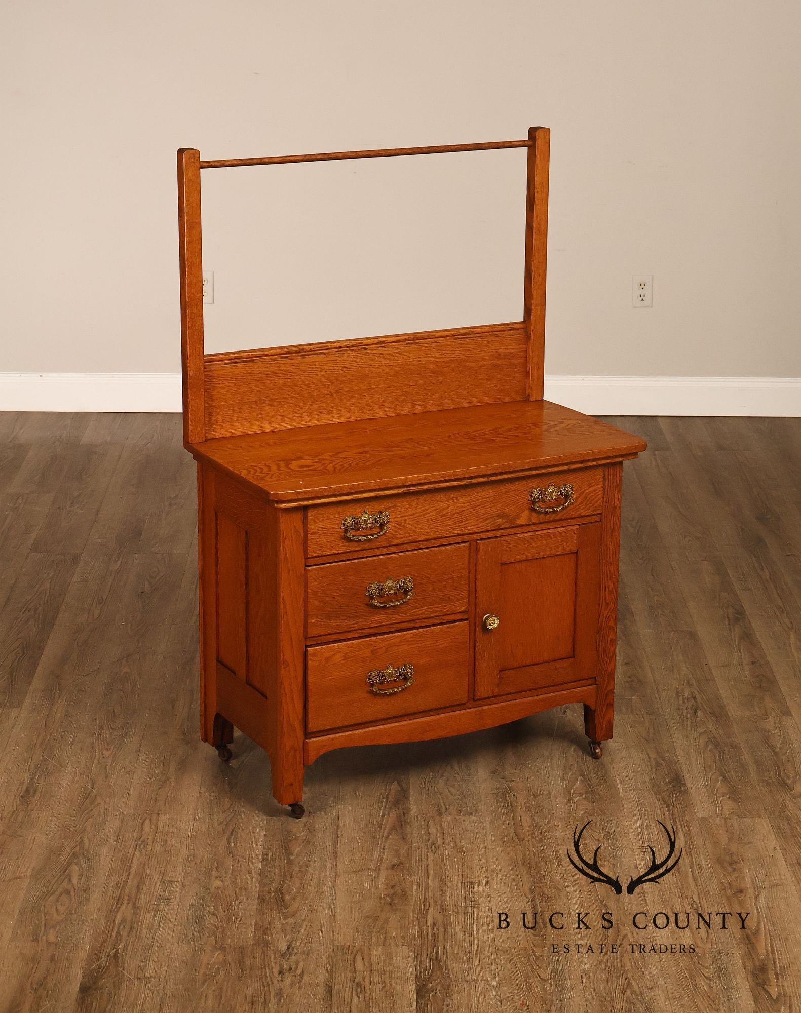 Paine’s Furniture Company Antique Victorian Oak Washstand