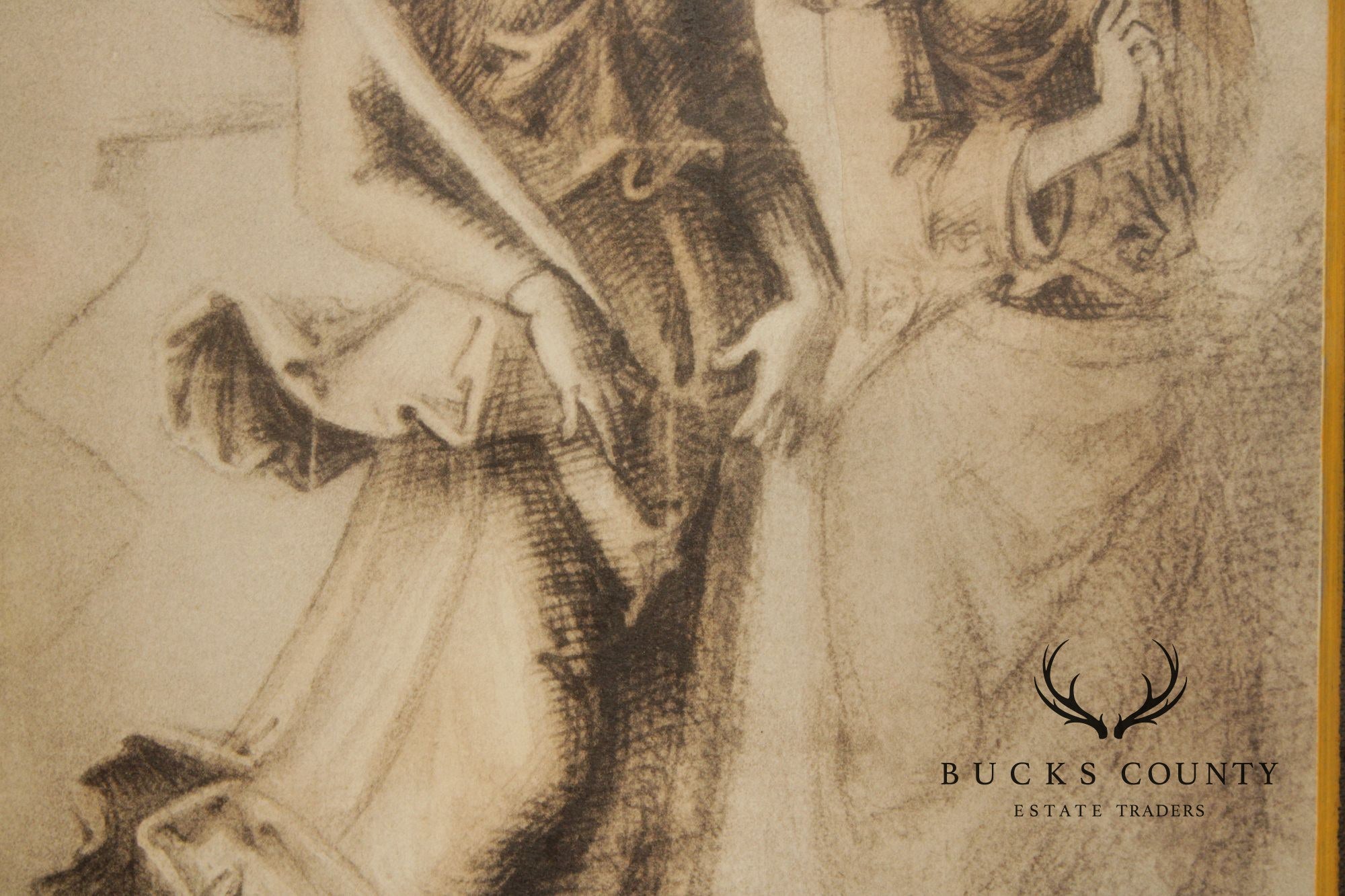 Classical Style Framed Print, Pair of Allegorical Figures