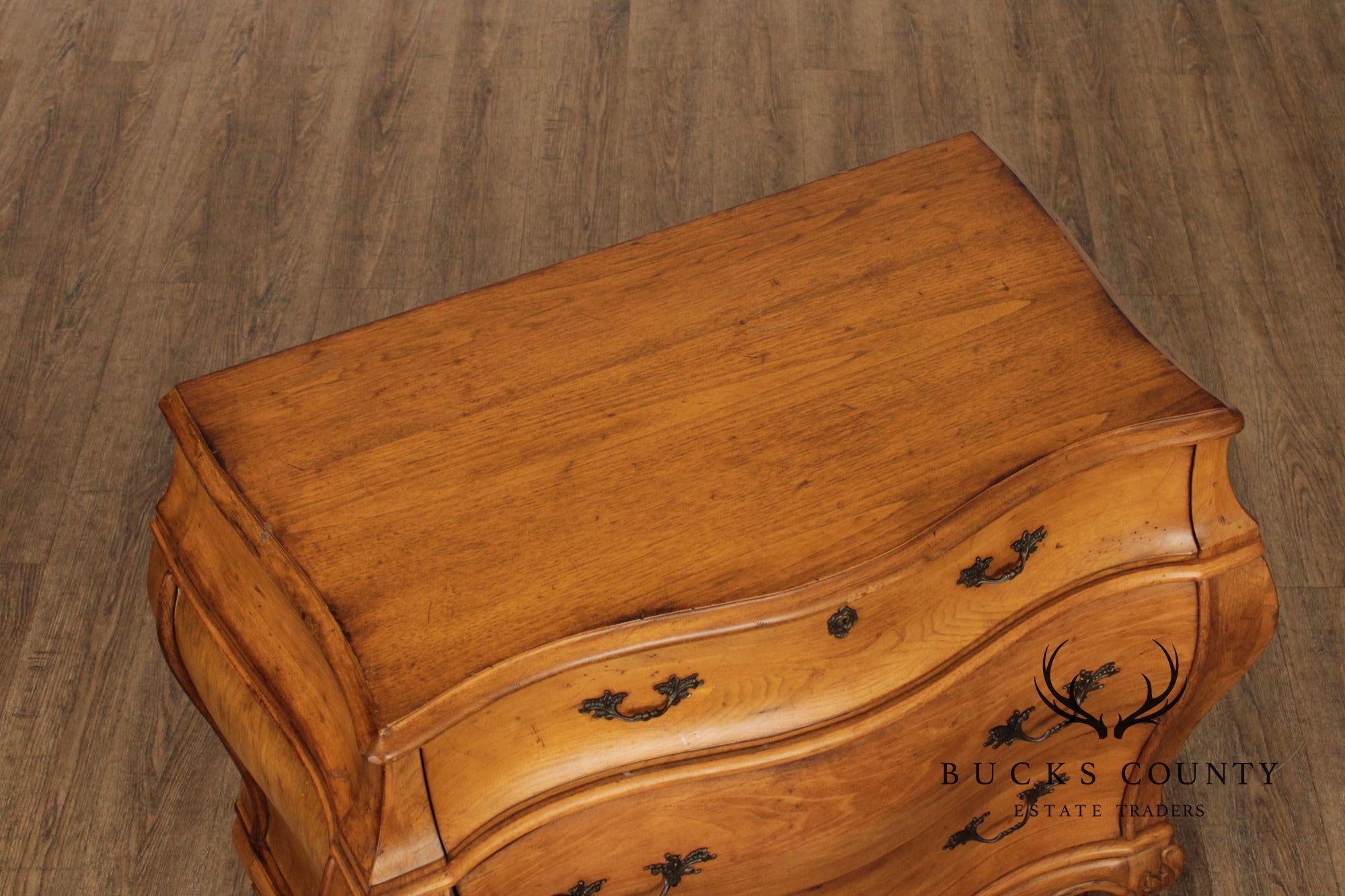 Italian Rococo Style Walnut Bombe Chest