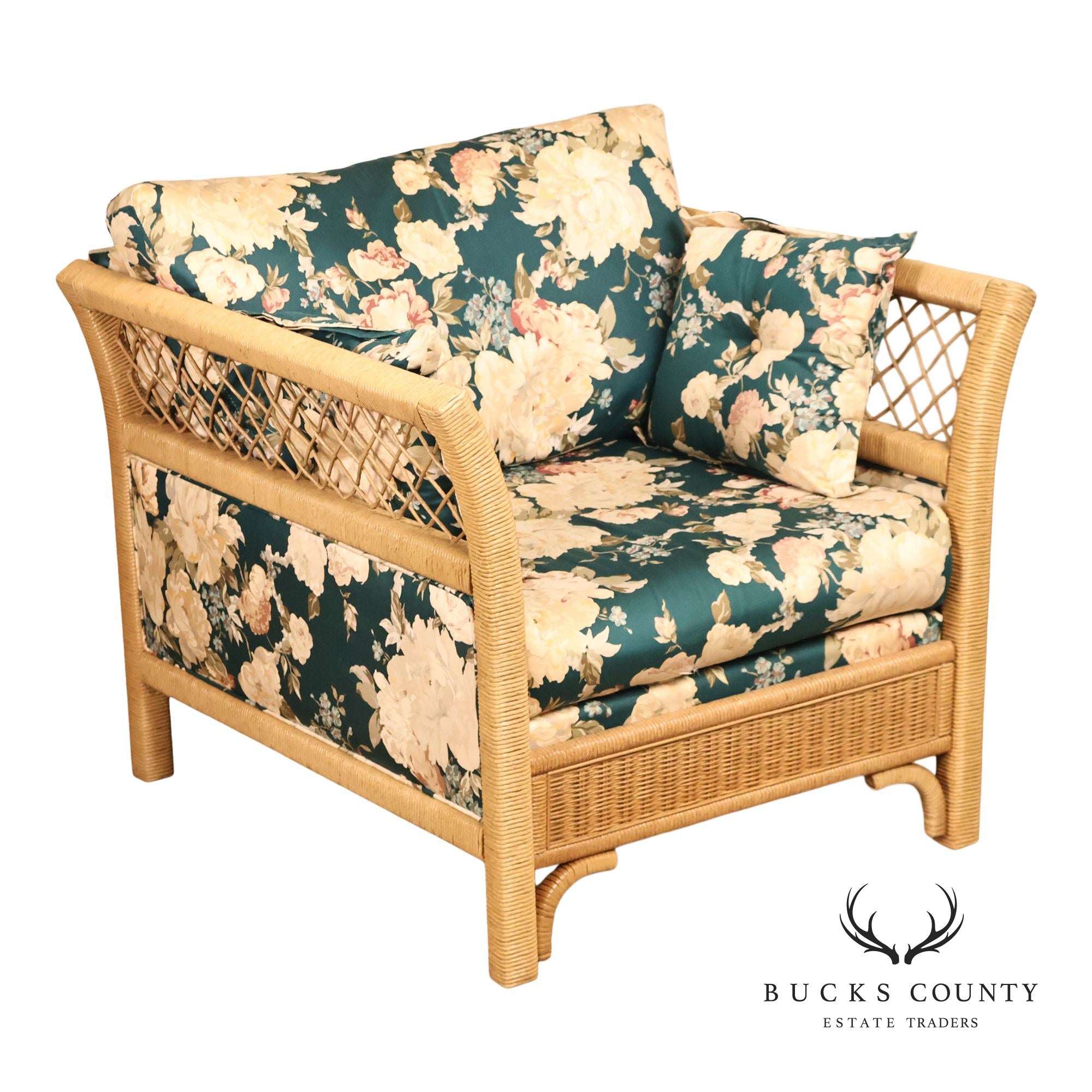 Lexington Henry Link Furniture Wicker Upholstered Lounge Chair