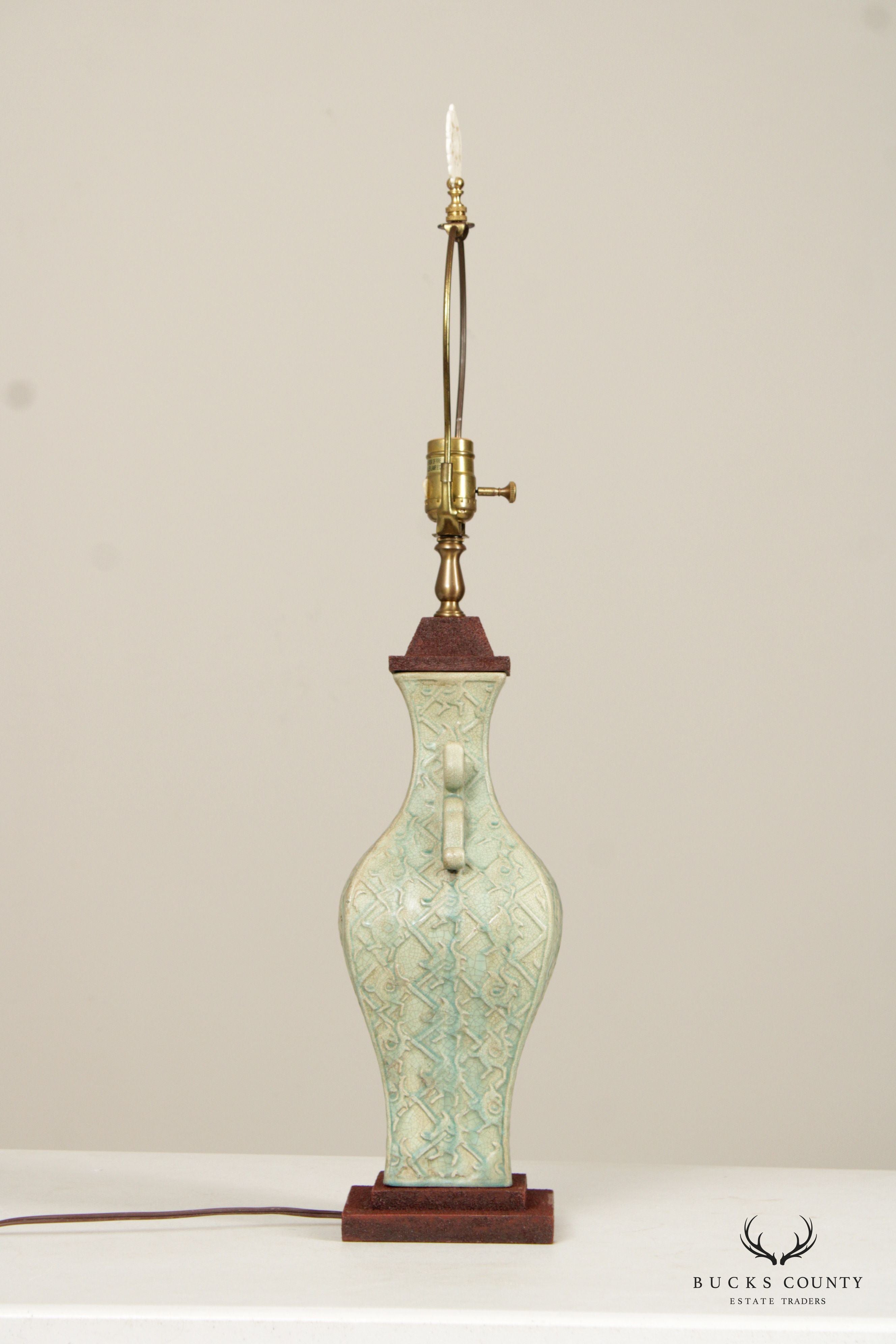 Bradburn Gallery Asian Style Celadon Porcelain Table Lamp