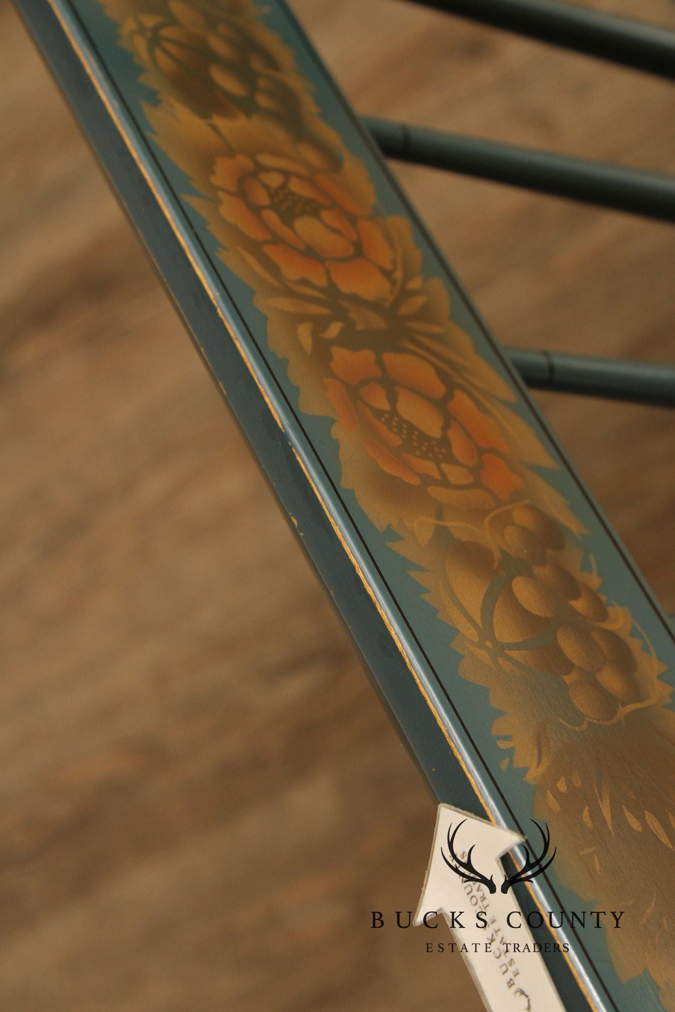 L. Hitchcock Painted Harvest Decorated Windsor Style Settee Bench