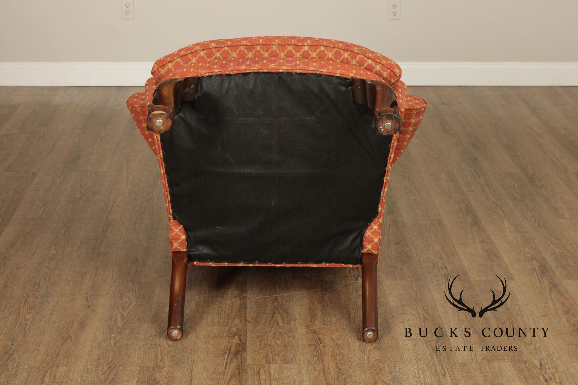 KINDEL WINTERTHUR COLLECTION CHIPPENDALE STYLE MAHOGANY WING CHAIR