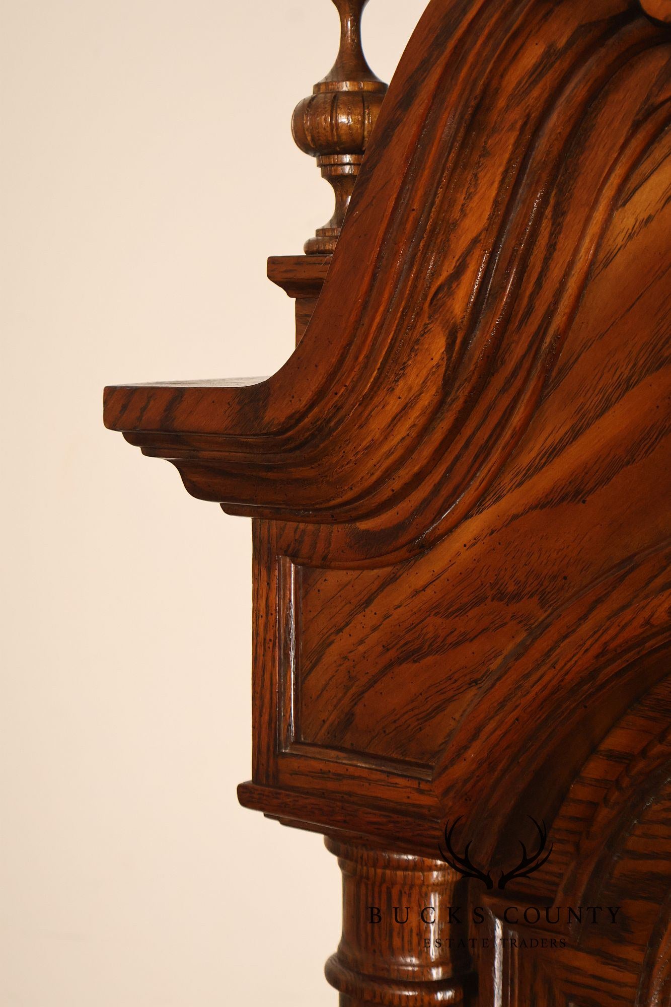 Sligh Traditional Oak Triple Chime Grandfather Clock With Moon Phase Dial