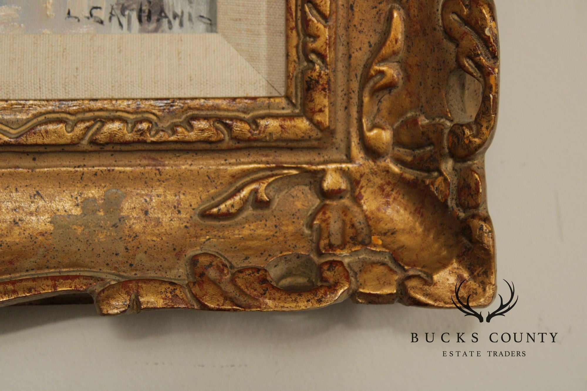 'Luigi Cagliani' Set Of 3 Small Oil Paintings In Heavy Gold Frames