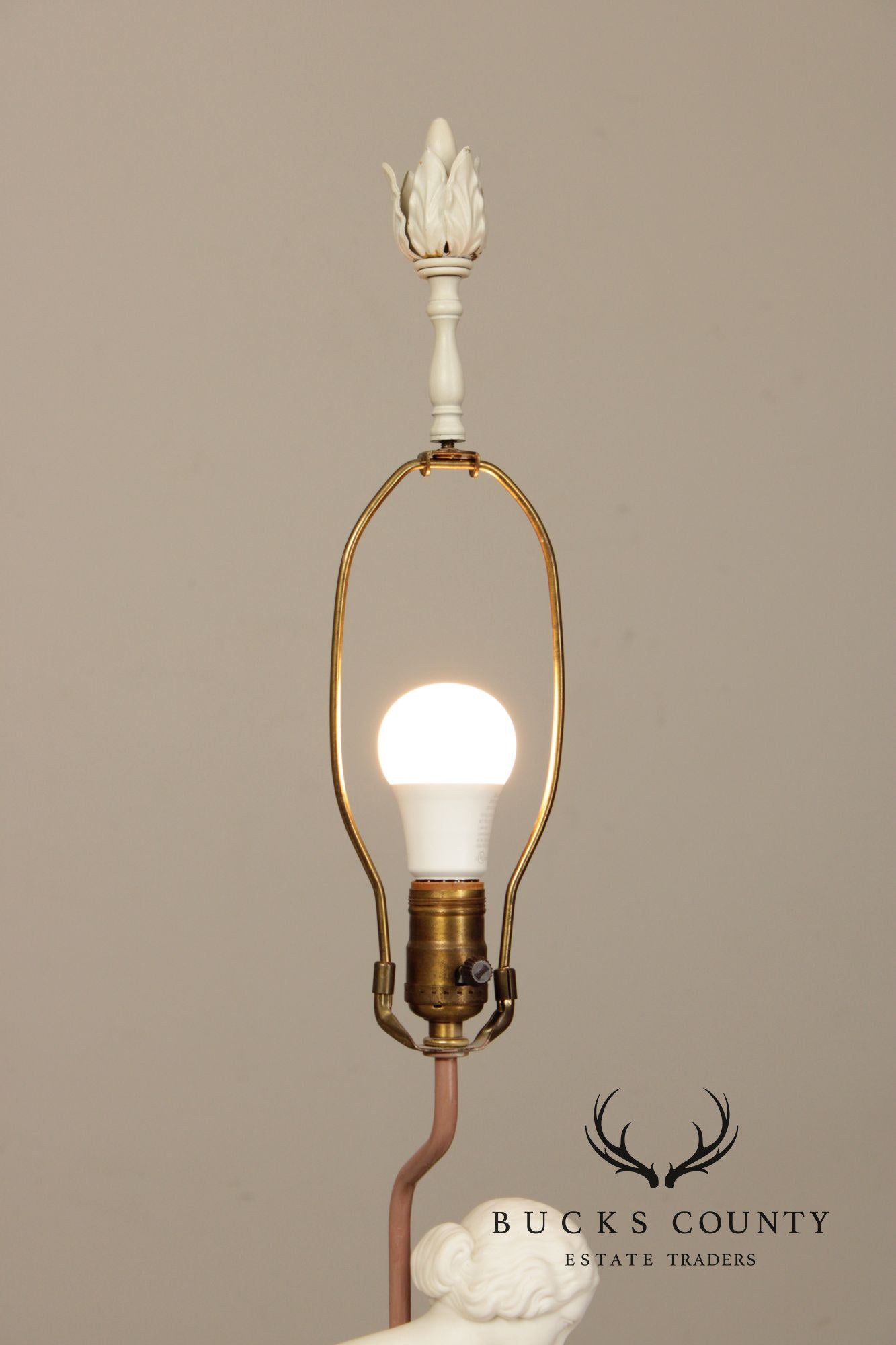 William Calder Marshall Bisque 'Resignation' Table Lamp