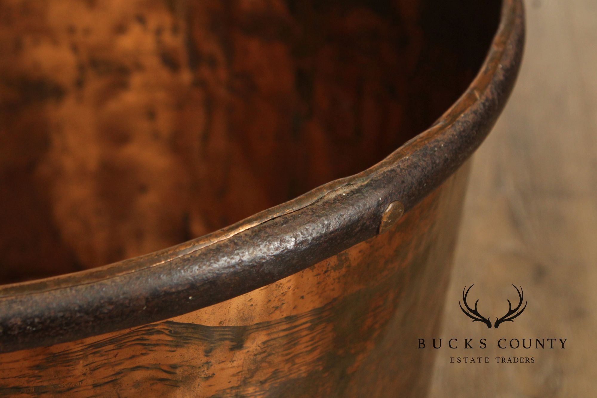 Antique Primitive Dovetailed Copper Kettle