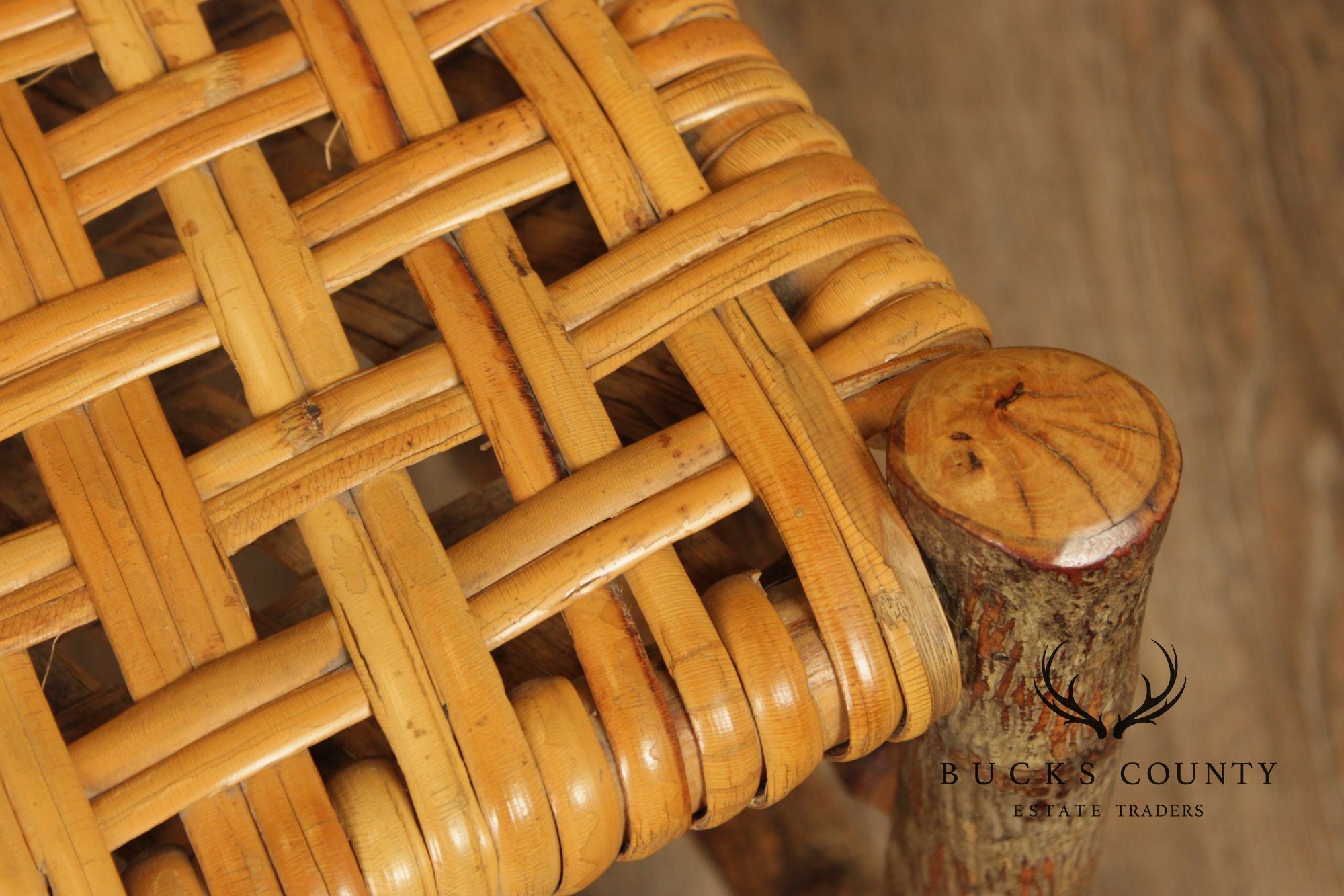 Old Hickory Set of Four 'Wagon Wheel' Dining Chairs