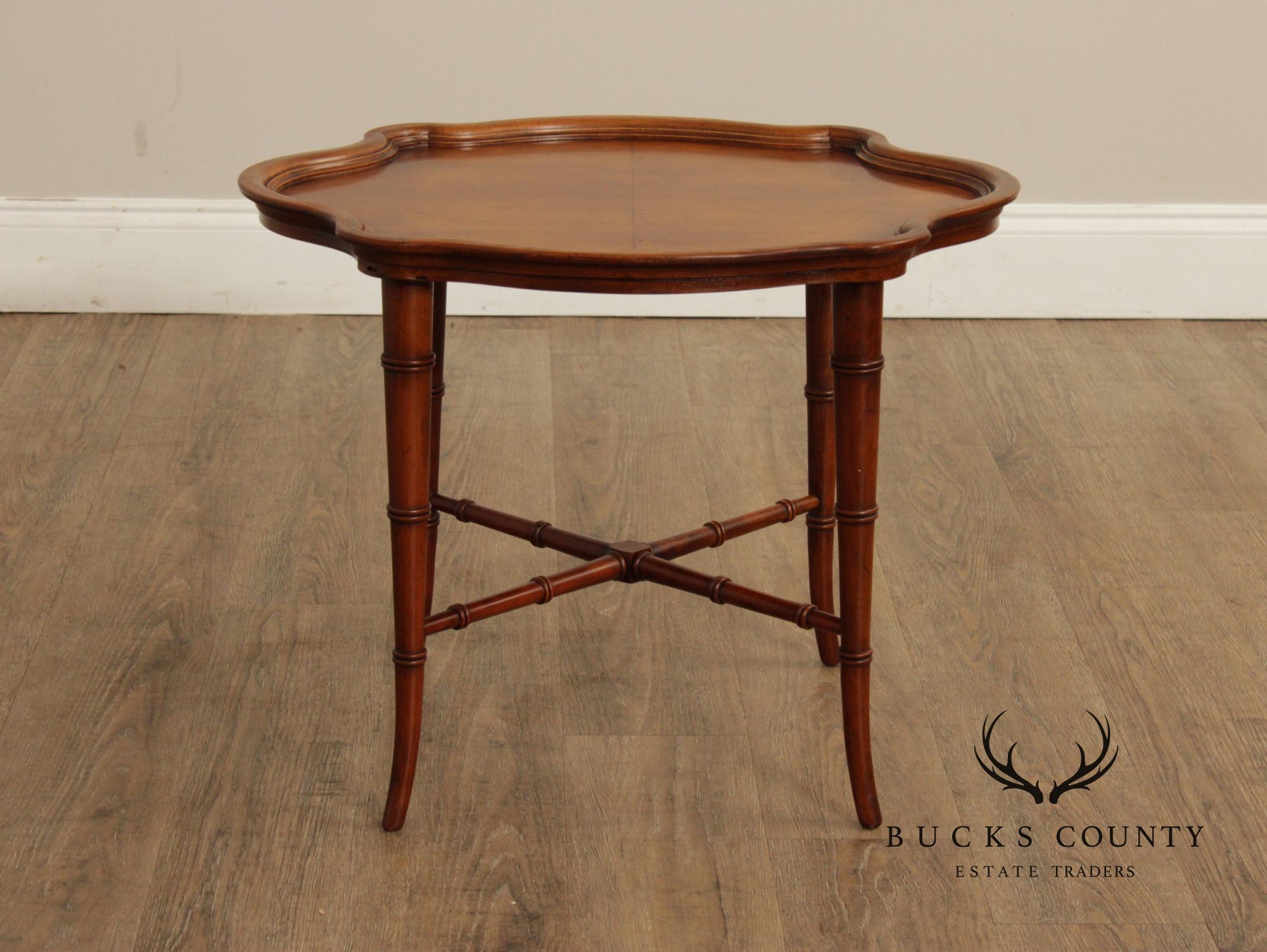 Vintage Faux Bamboo Side Table
