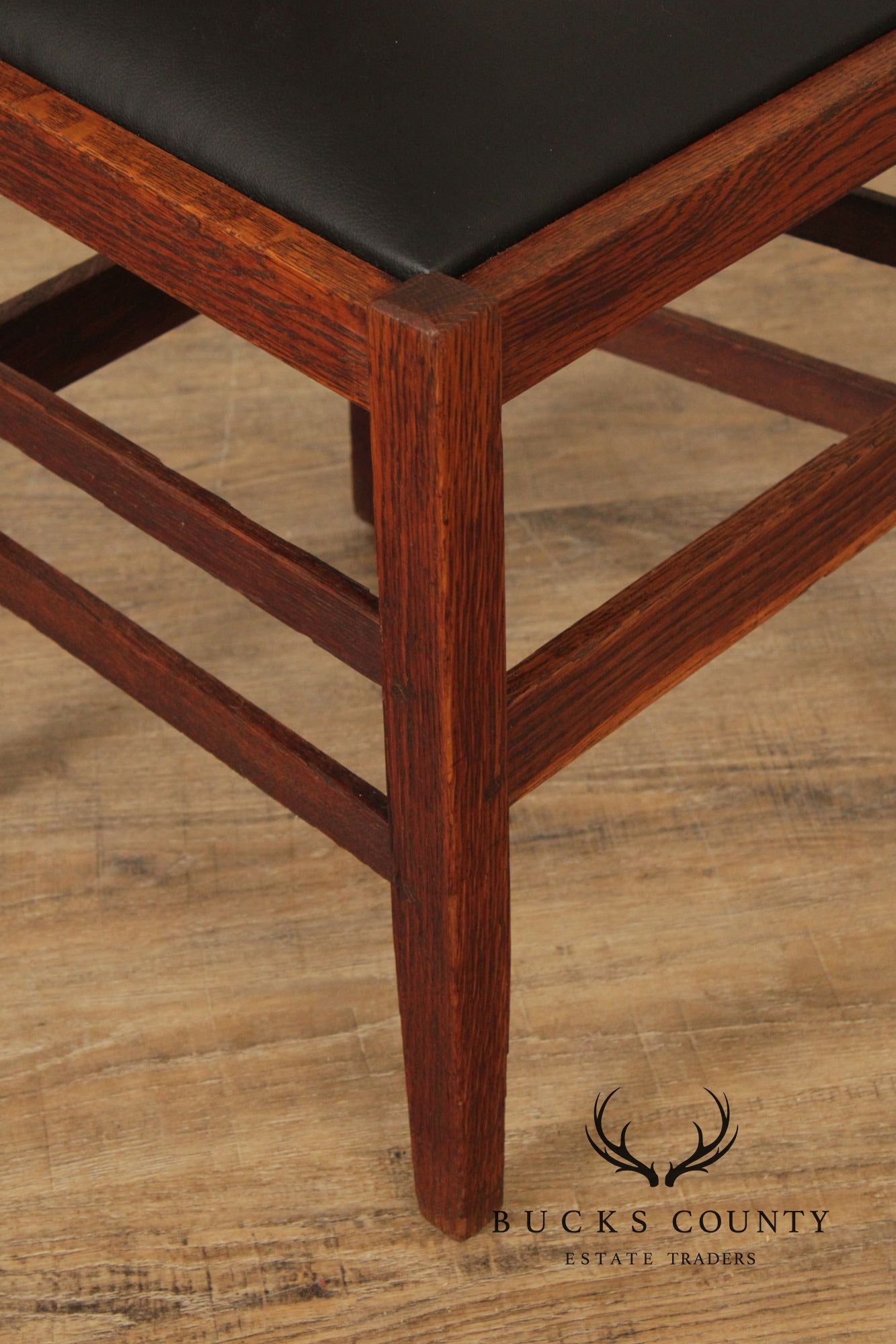 Gustav Stickey Antique Mission Oak H-Back Side Chair