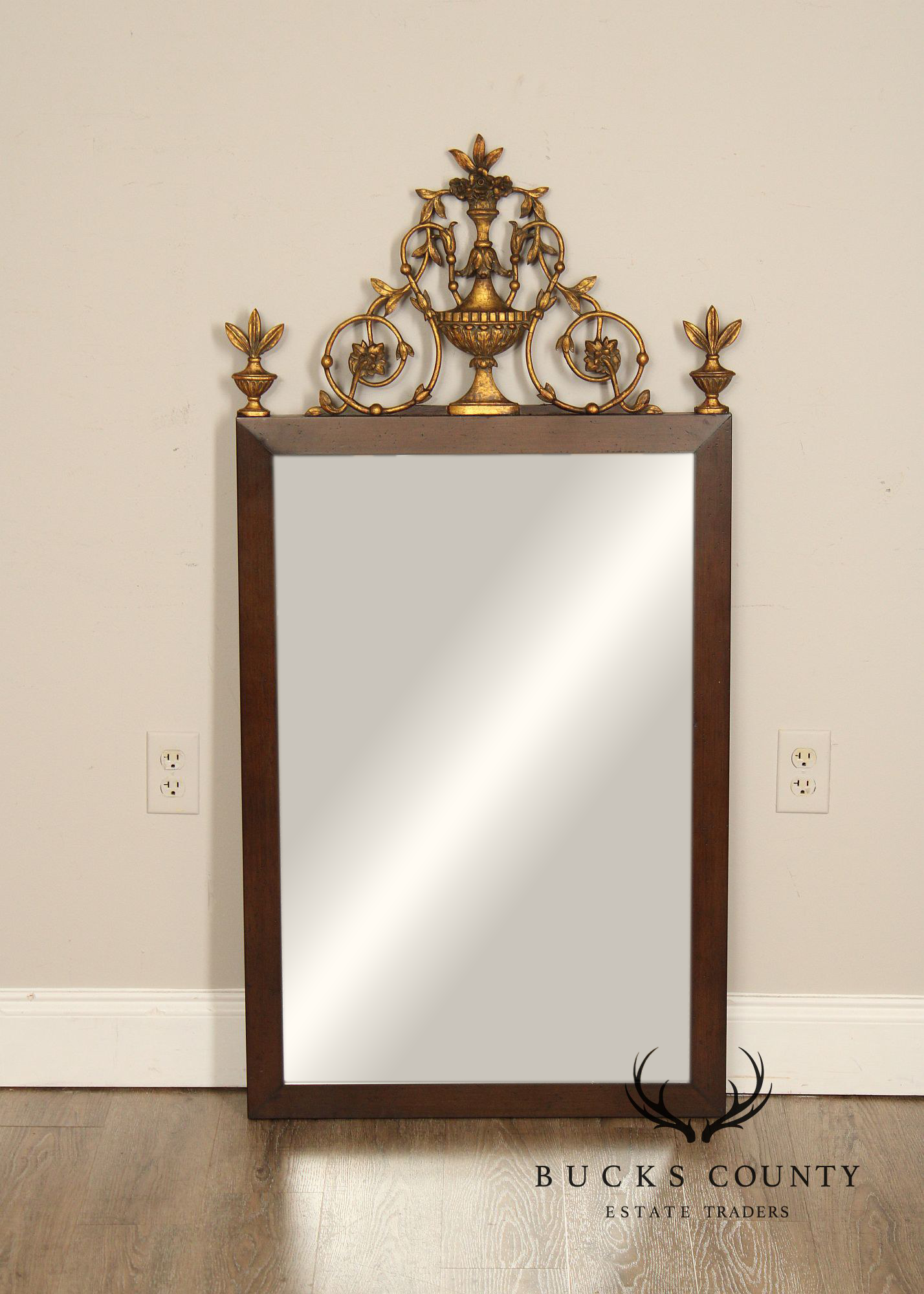 John Widdicomb Adam Style Mahogany And Partial Gilt Wall Mirror