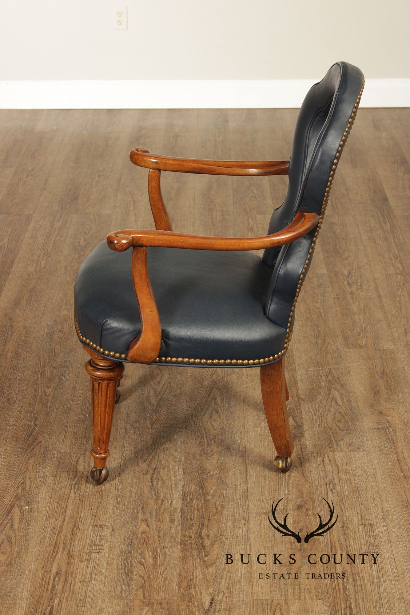 Century Furniture Set of Four Leather Armchairs