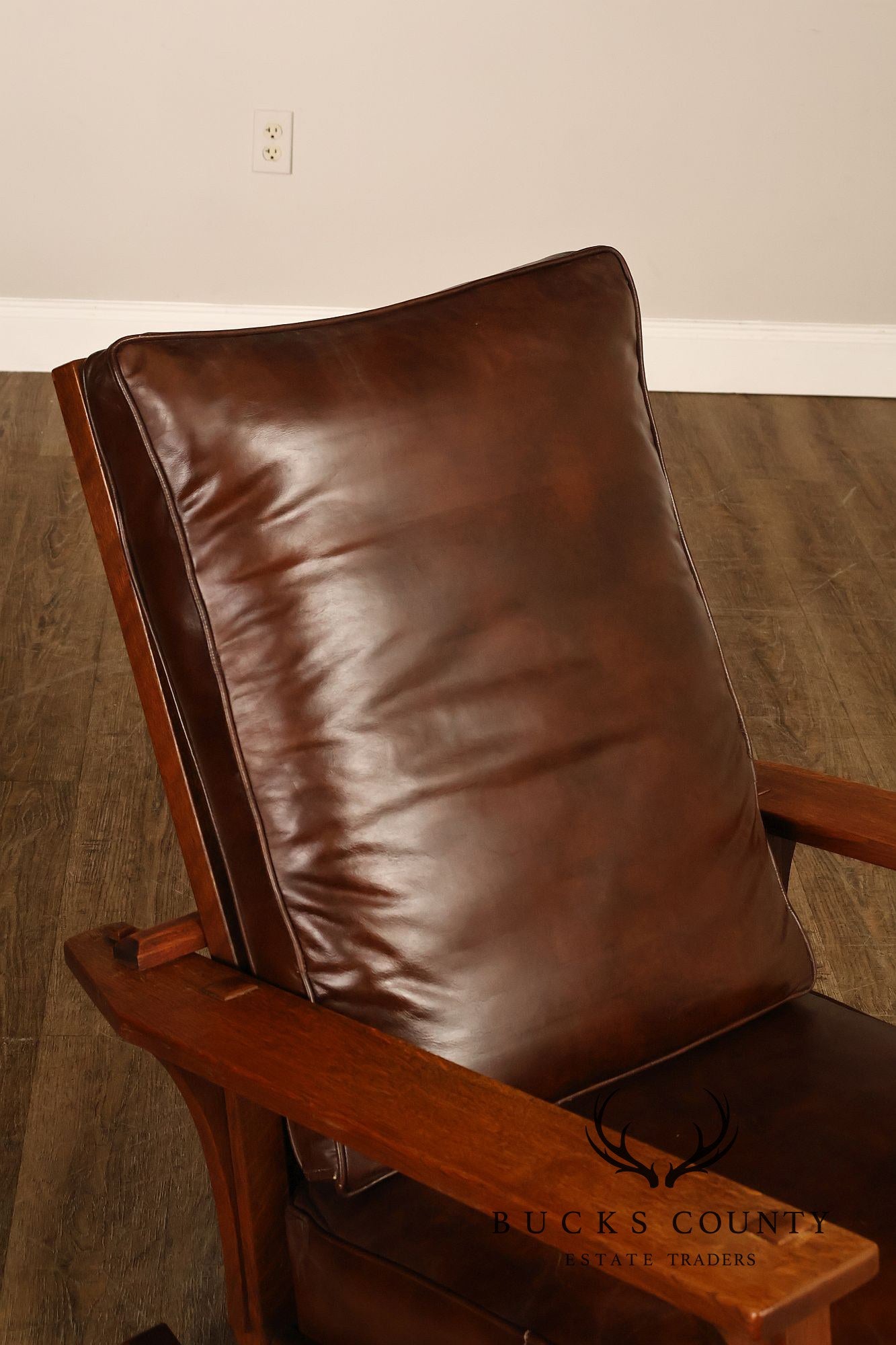 Antique L & JG Stickley Mission Oak Morris Rocker