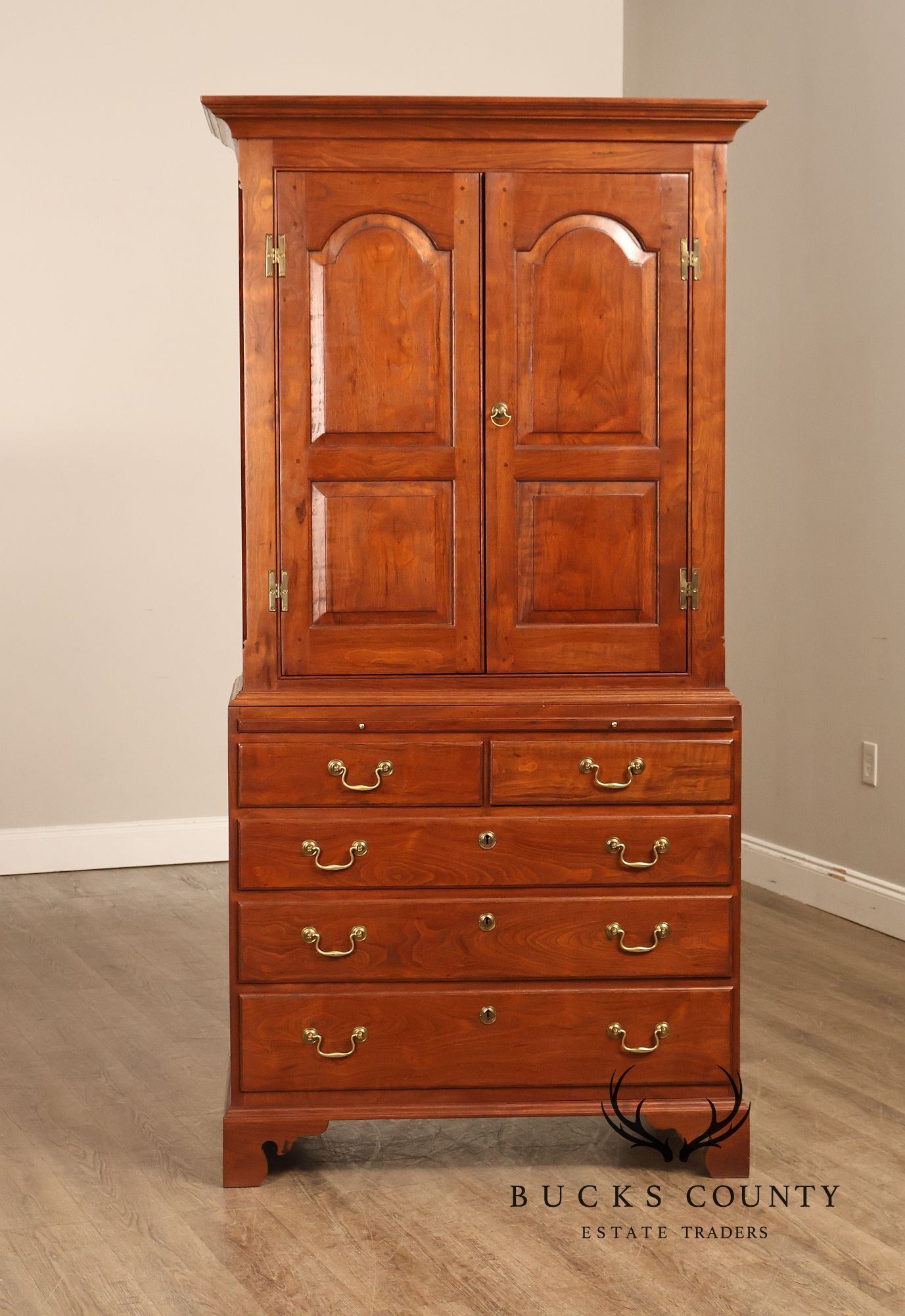David T. Harring Chippendale Style Walnut Two Piece Jackson Press