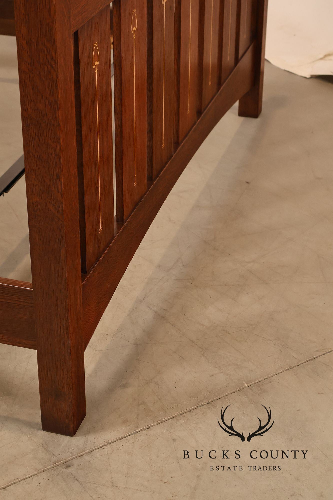 Stickley Harvey Ellis Inlaid Oak Queen Bed