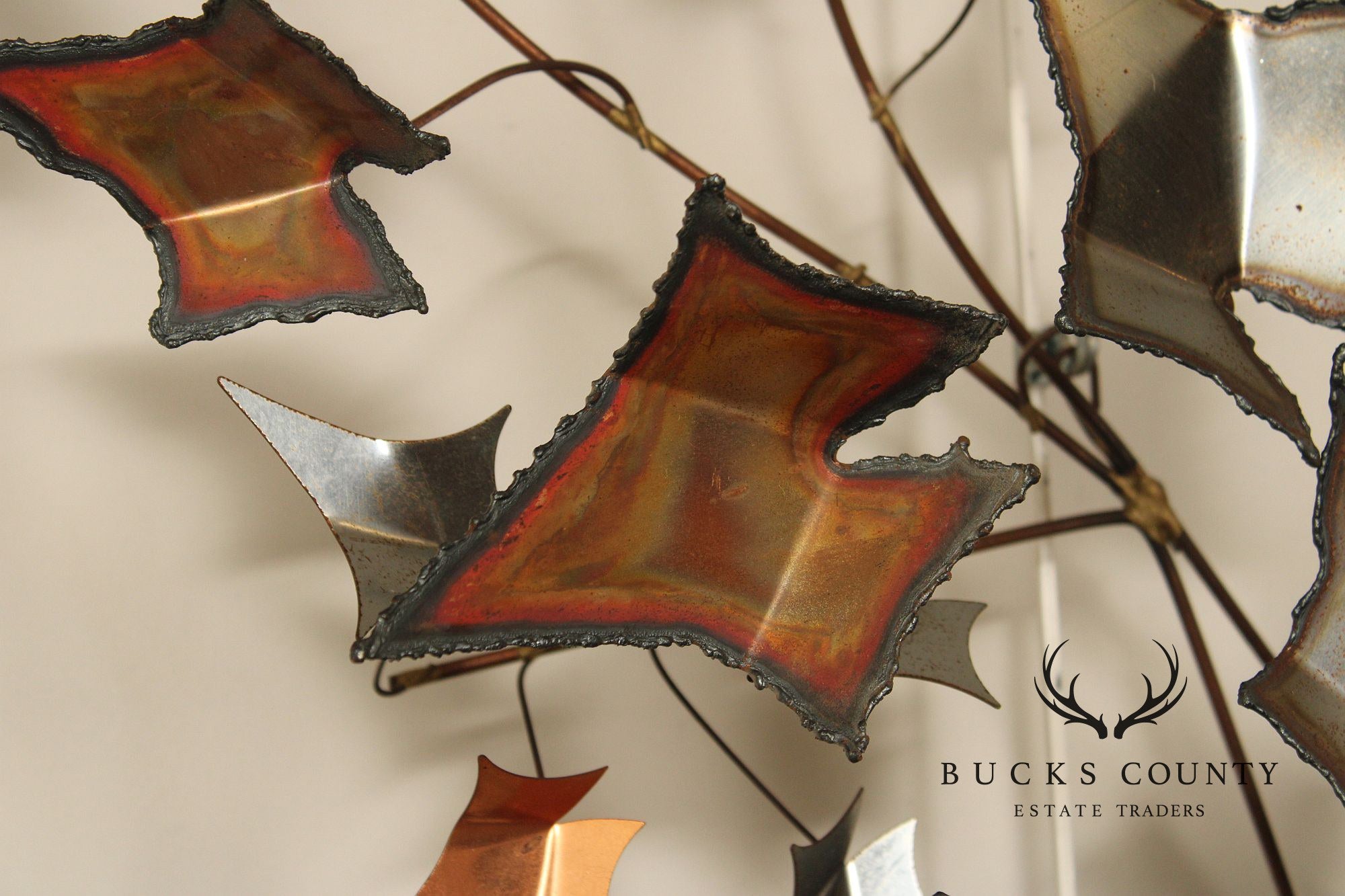 Curtis Jere Brutalist Wall Sculpture, Autumn Leaves