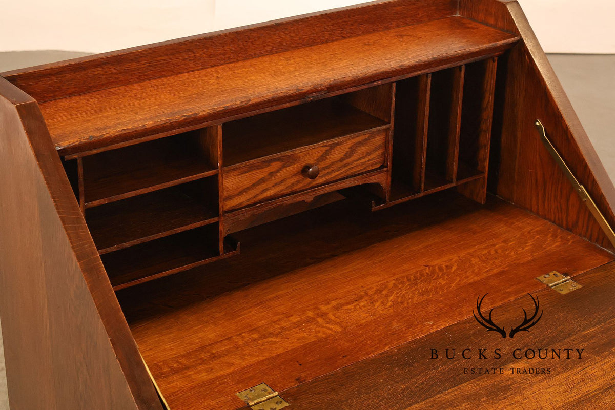 Antique Lifetime Furniture Arts And Crafts Mission Oak Drop Front Desk