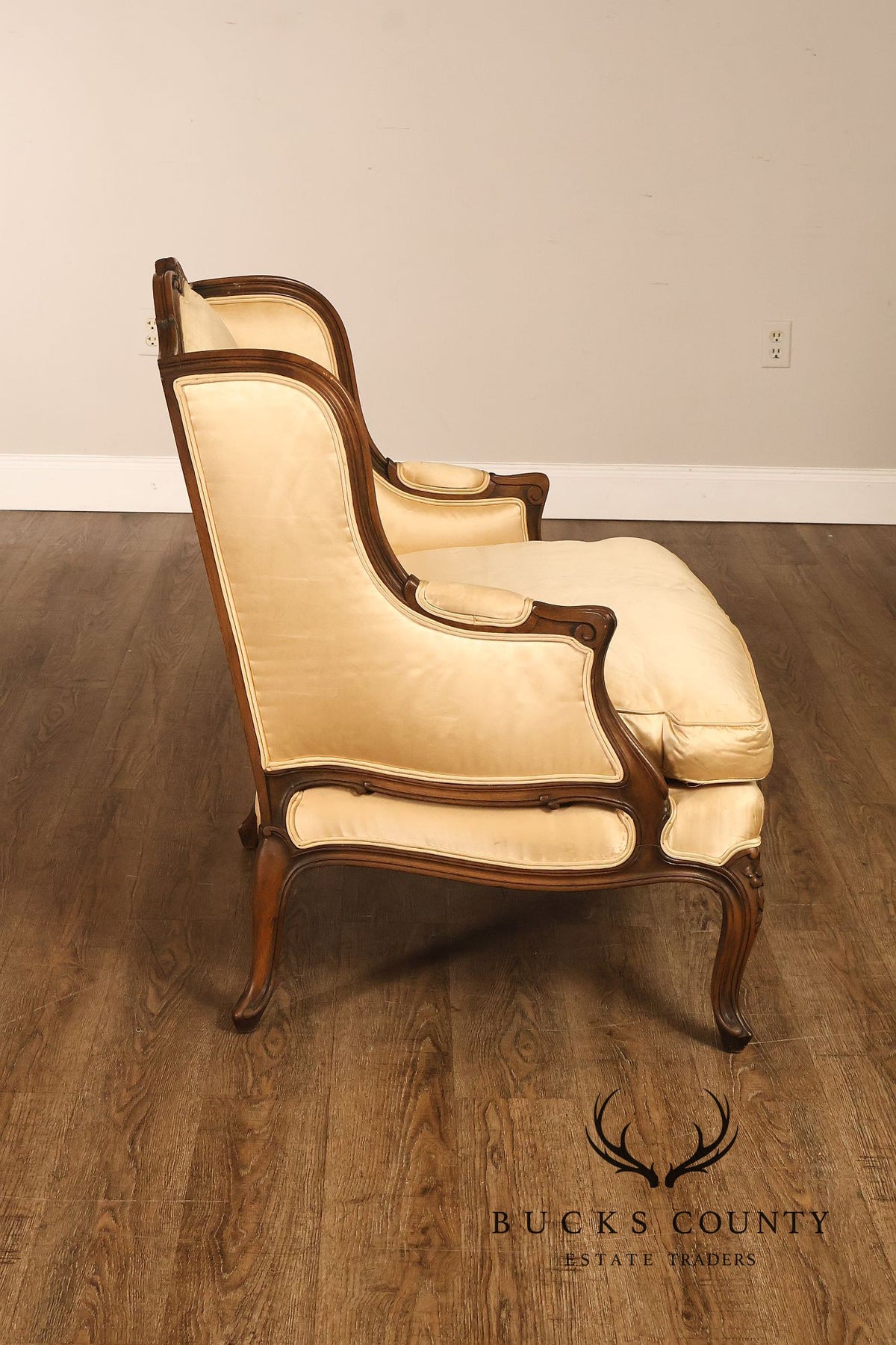 French Louis XV Style Wingback Bergere Chair