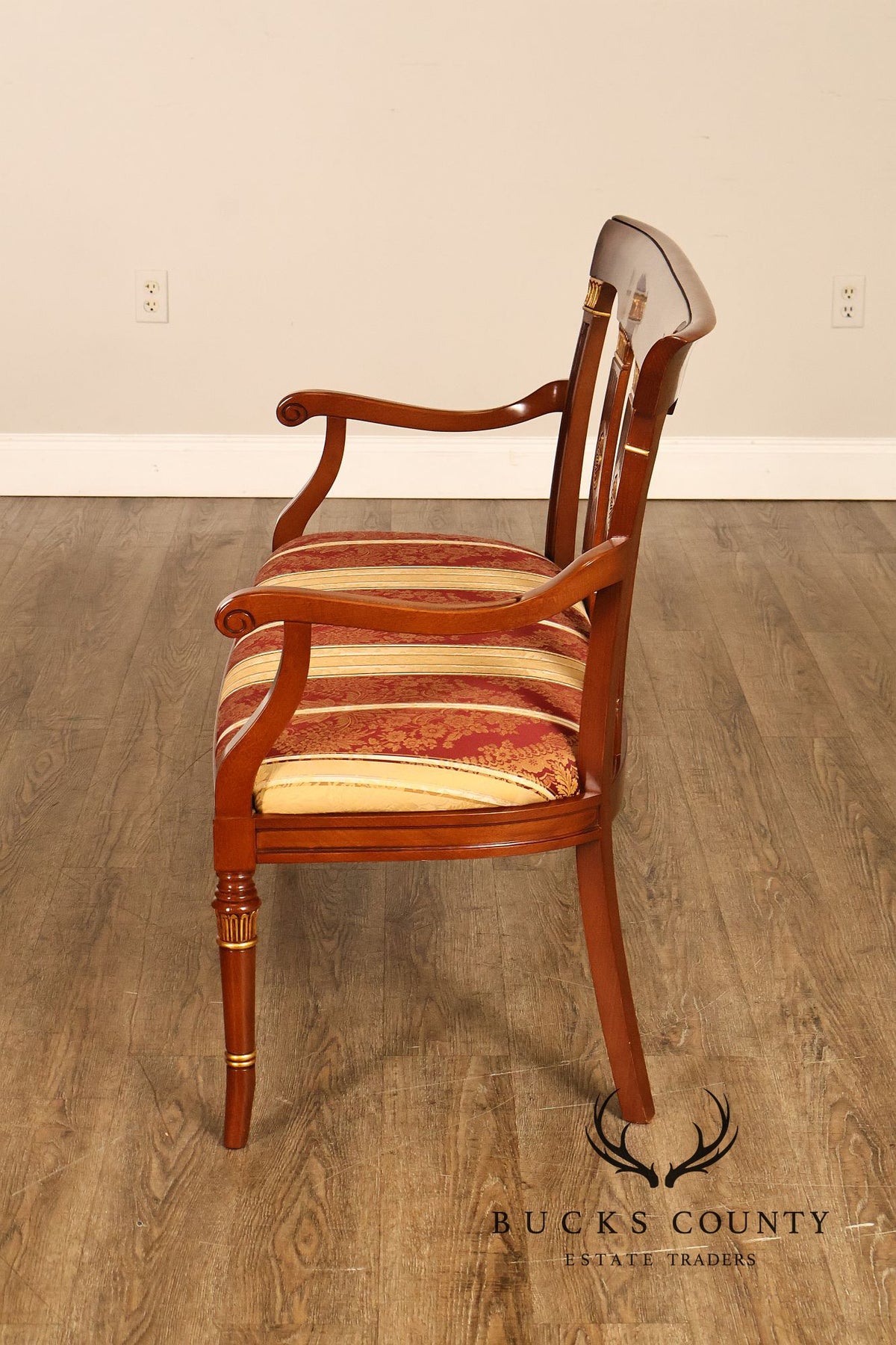 Neoclassical Style Mahogany And Gilt Upholstered Settee