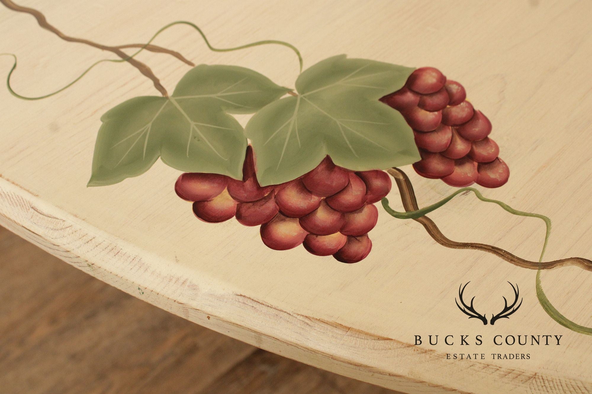 Custom Quality Hand Painted Pine Round Dining Table