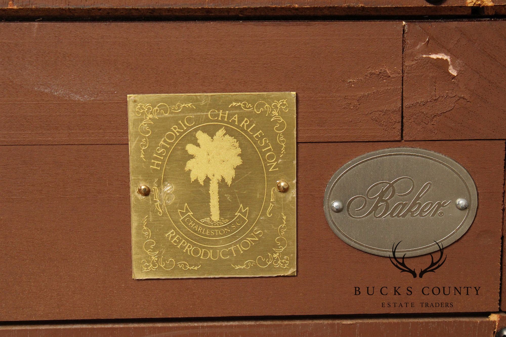 Baker Historic Charleston Collection Large Mahogany Bow Front China Cabinet