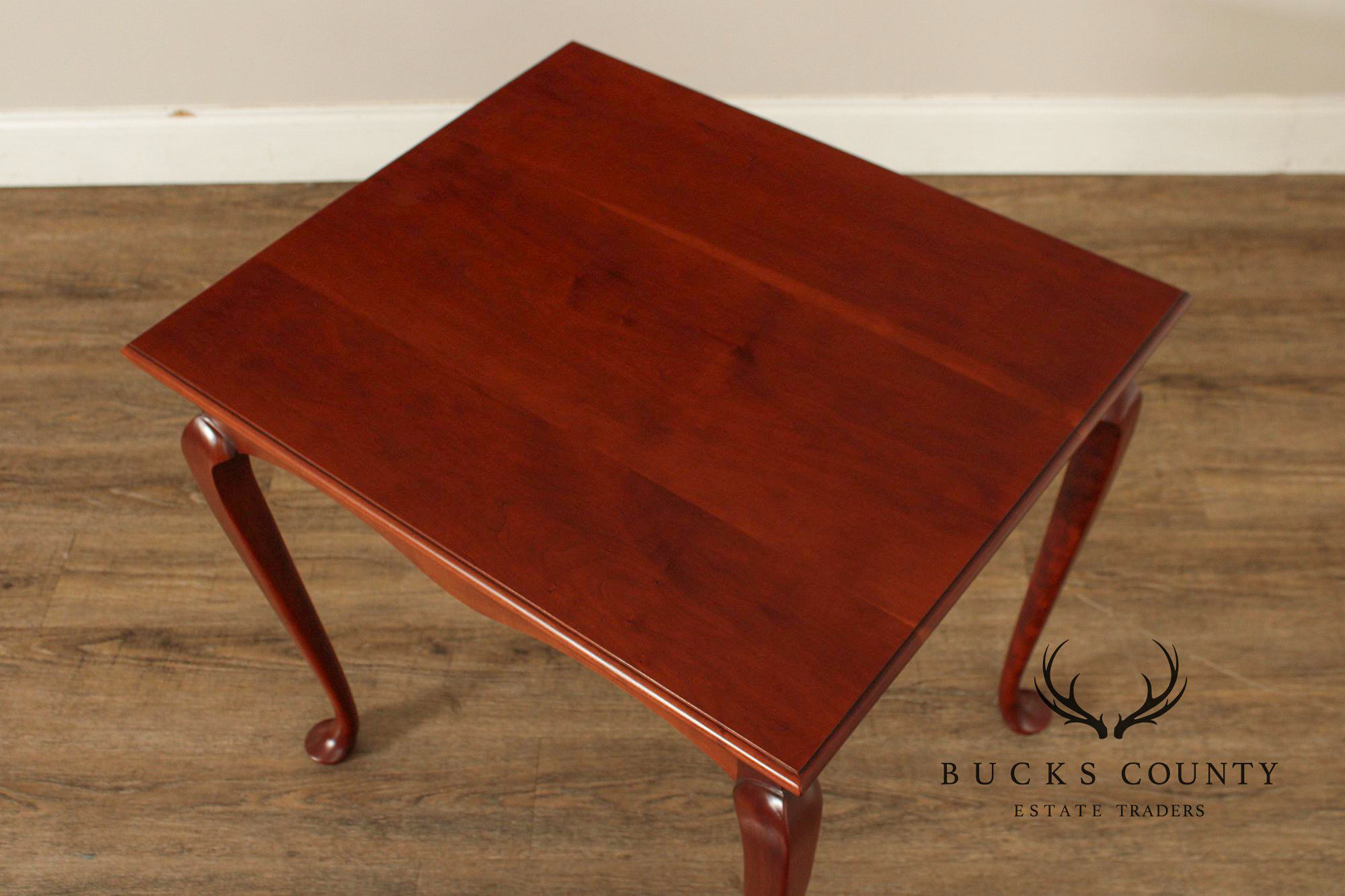 Queen Anne Style Bench Made Pair of Cherry End Tables