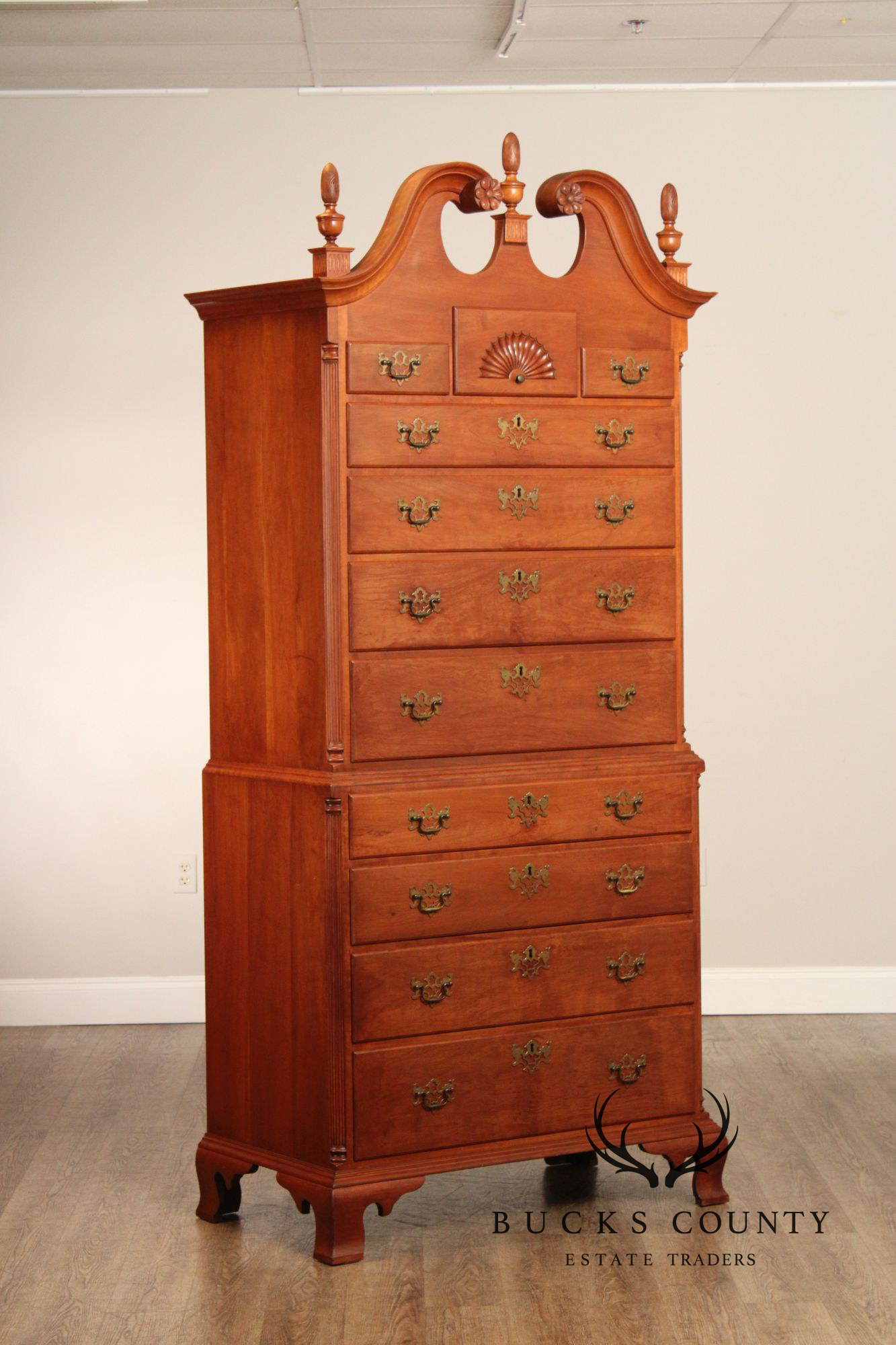 Virginia Craftsmen Reproductions Chippendale Style Cherry Highboy