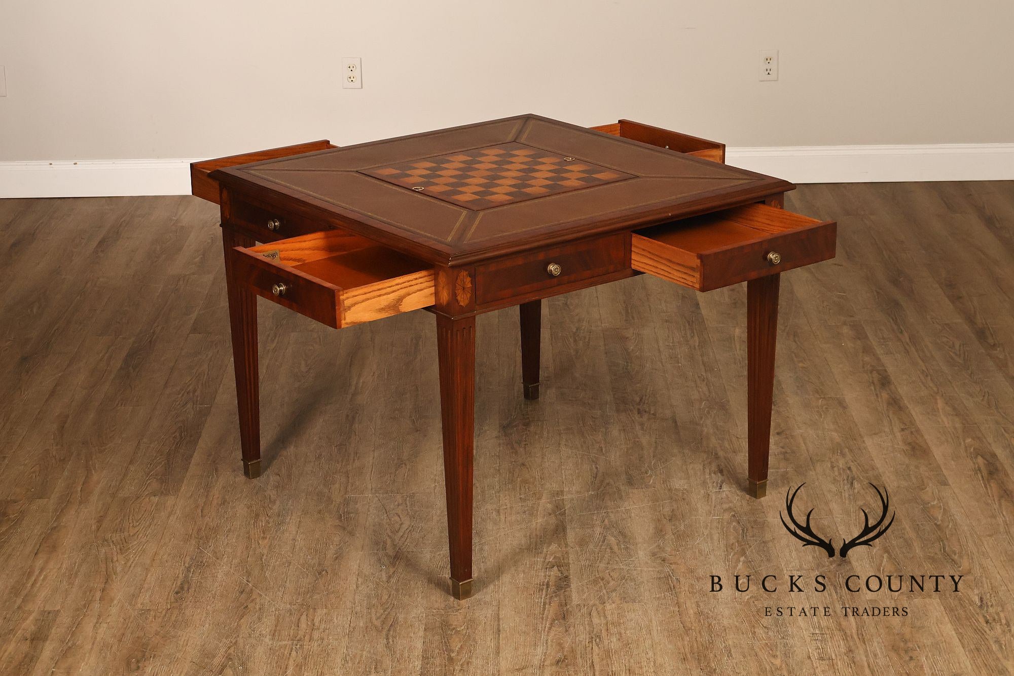 Scarborough House Federal Style Inlaid Mahogany Square Game Table