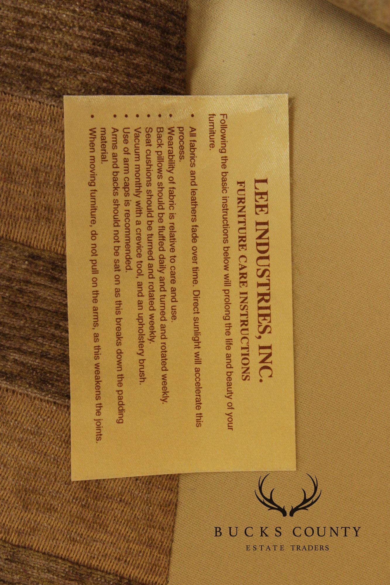 Lee Industries Custom Upholstered Large Striped Armchair