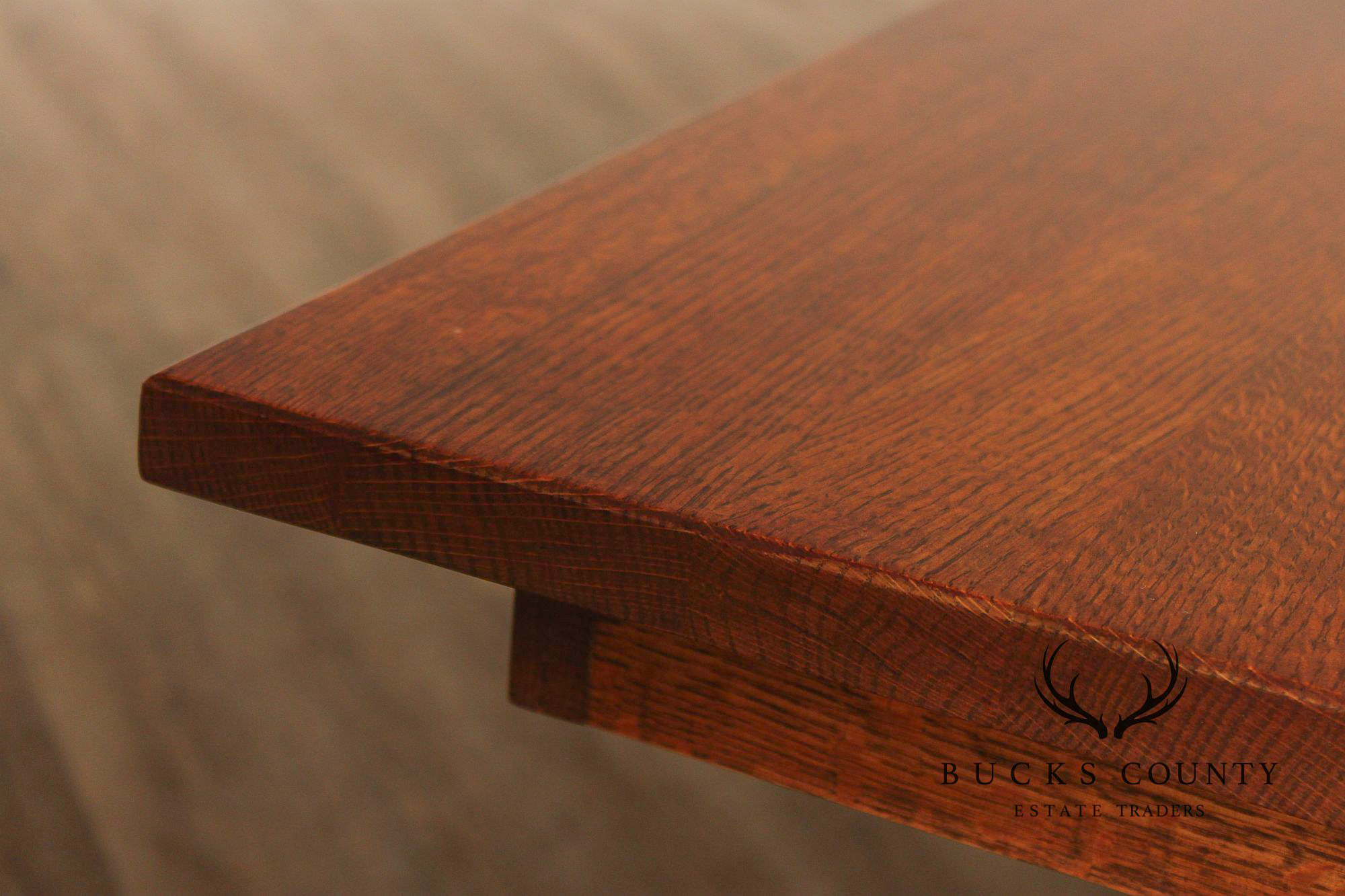 Custom Quality Mission Style Oak Trestle Dining Table