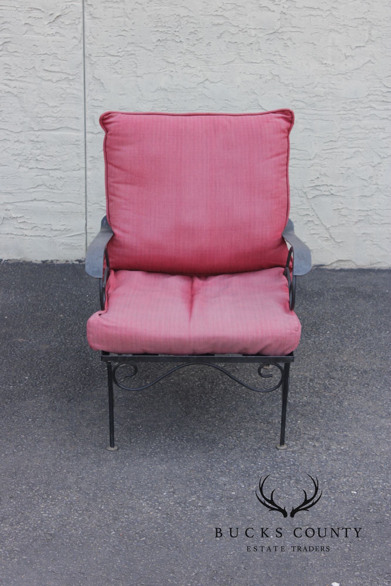 Vintage Wrought Iron Patio Or Garden Lounge Chair