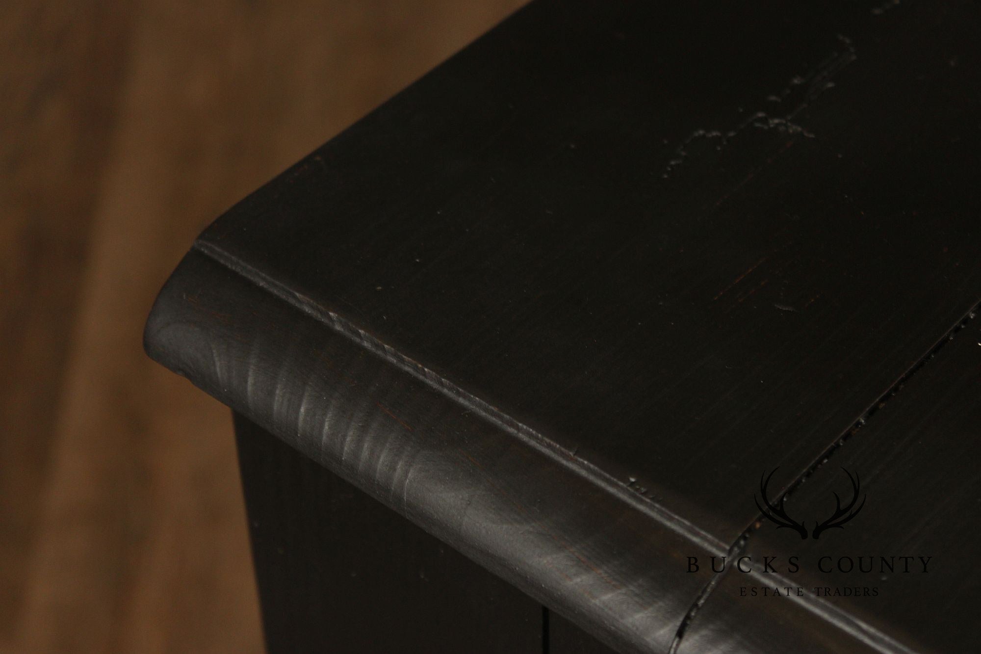 Ethan Allen Made In America Black Painted Three Drawer Buffet