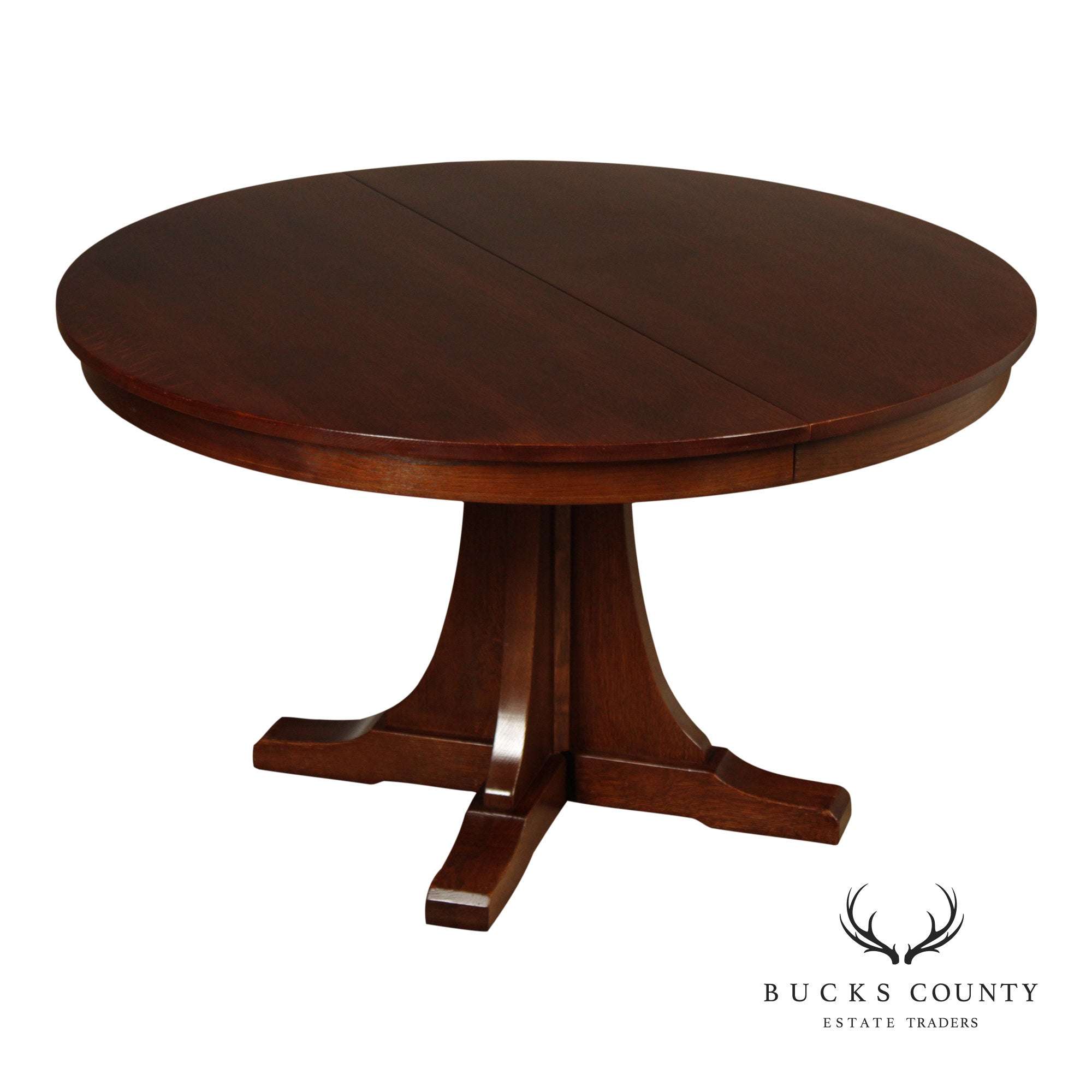 Stickley Mission Style Oak Pedestal Dining Table