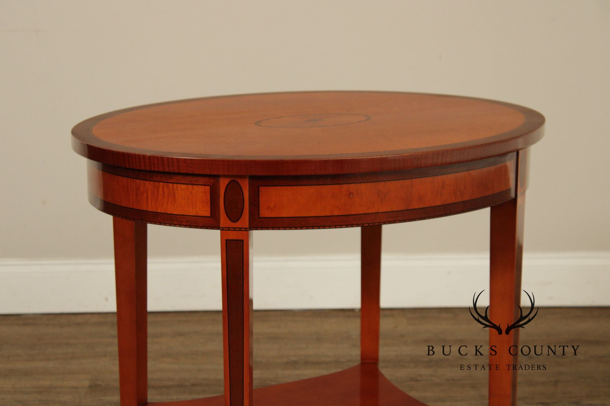 Kindel Federal Style Oval Inlaid End Table