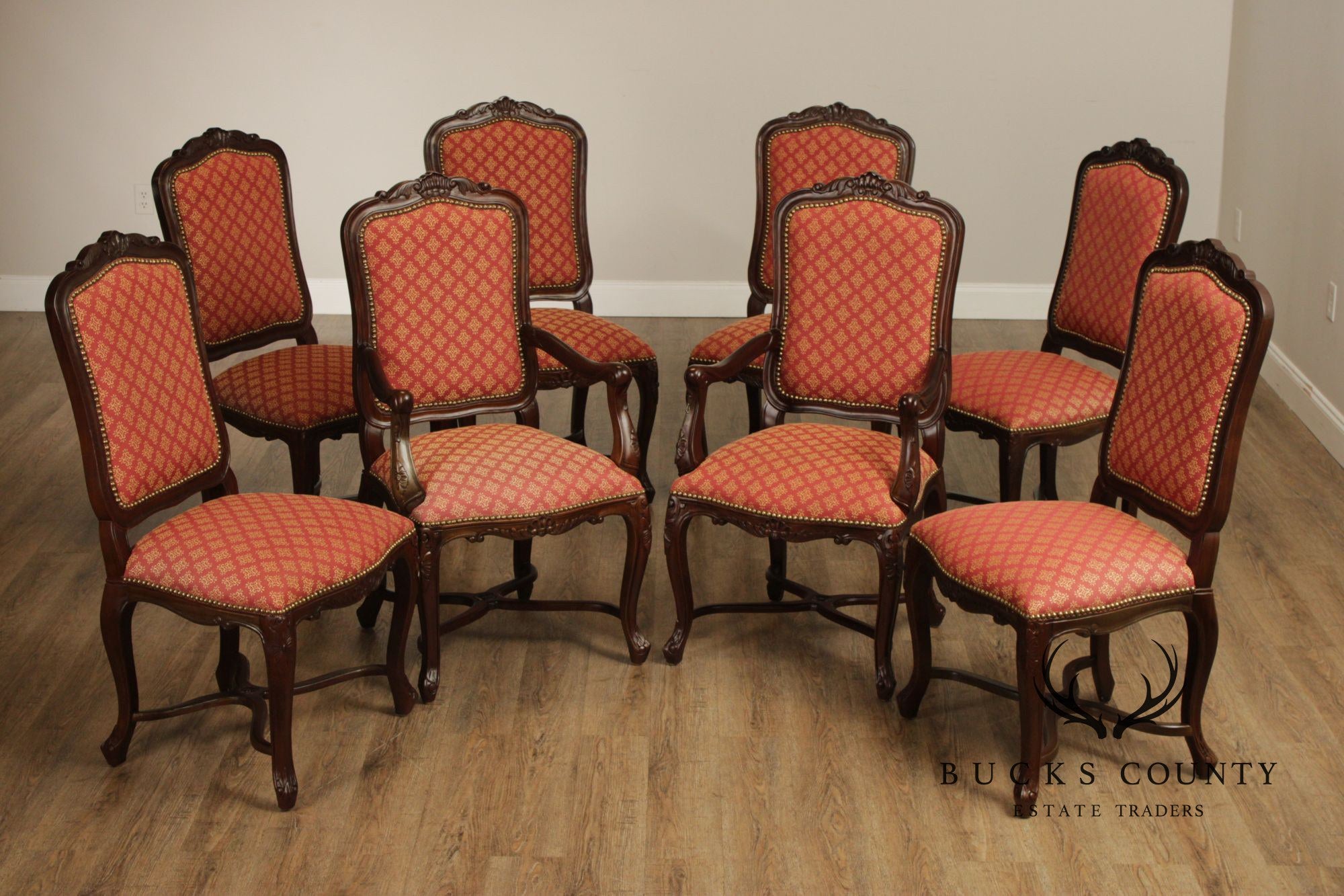 Andre Originals French Louis XV Style Set Of Eight Dining Chairs