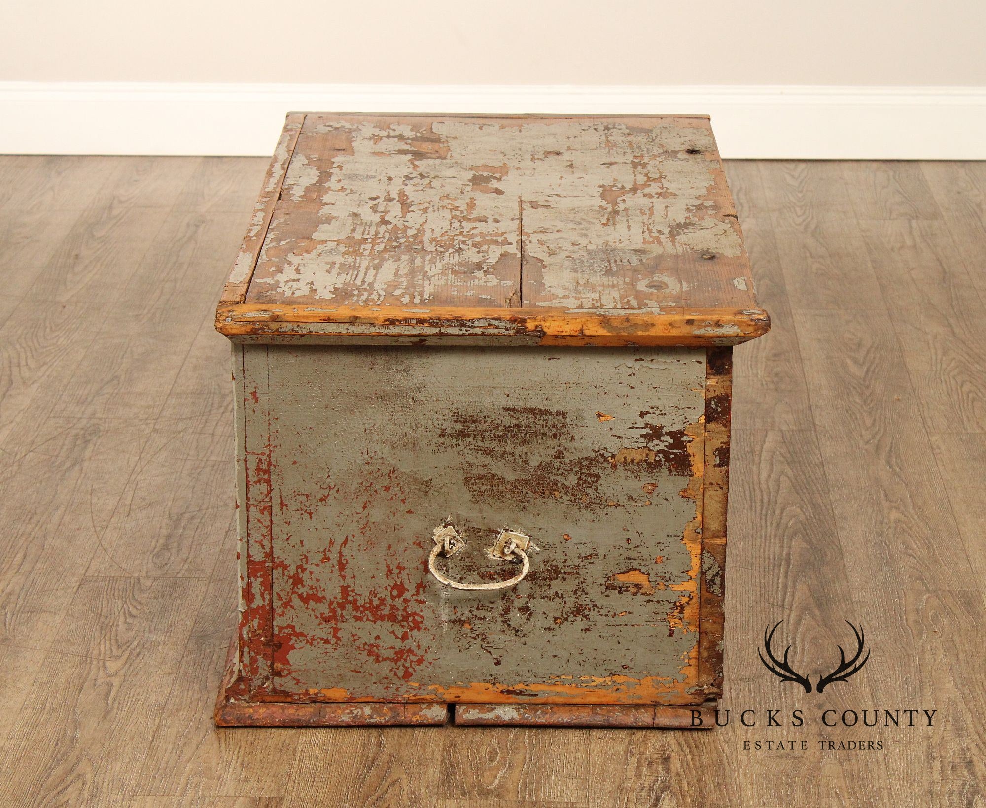 Antique Swedish Painted Pine Blanket Chest