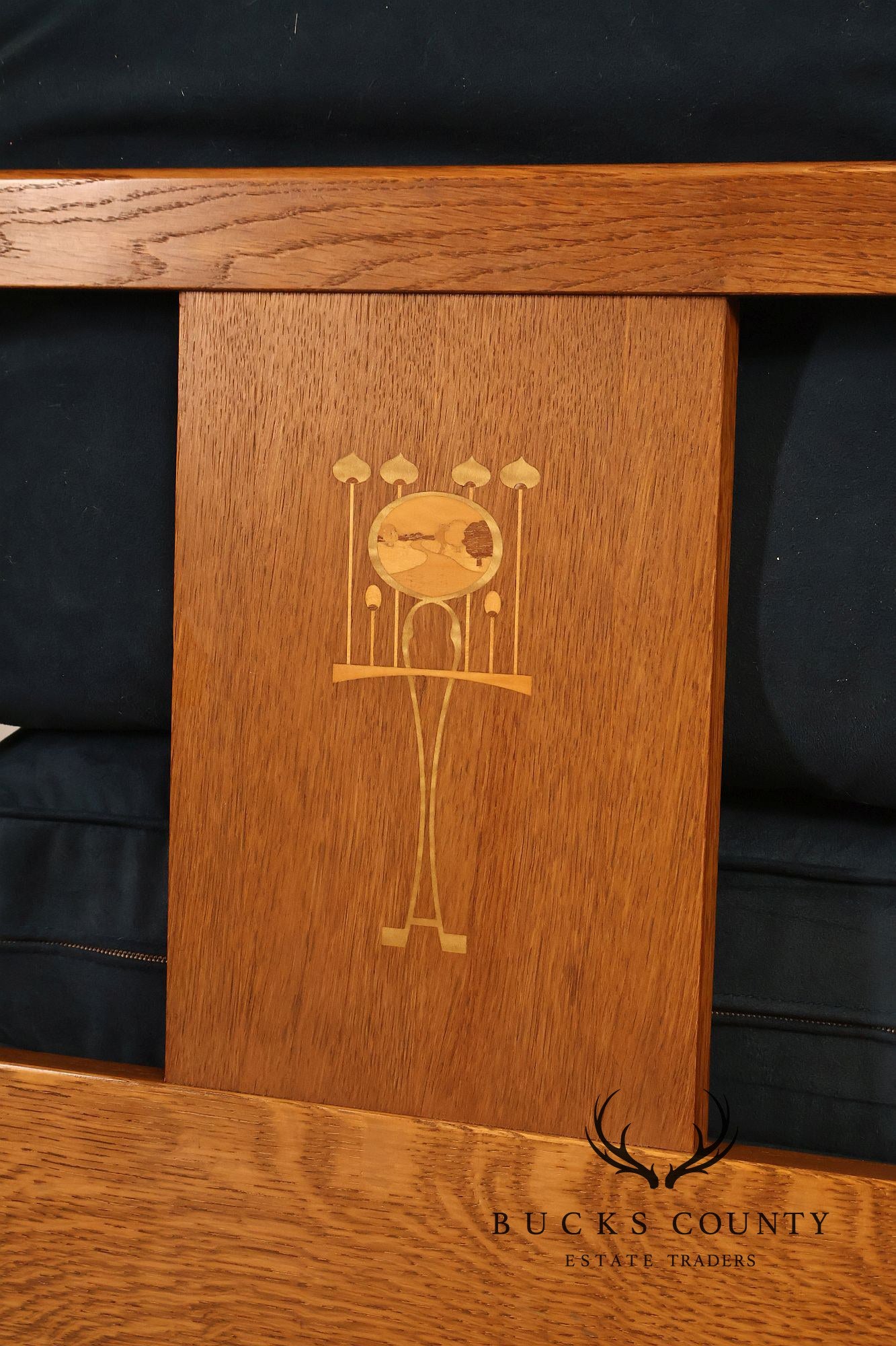 Stickley Mission Harvey Ellis Pair Of Inlaid Cube Chairs