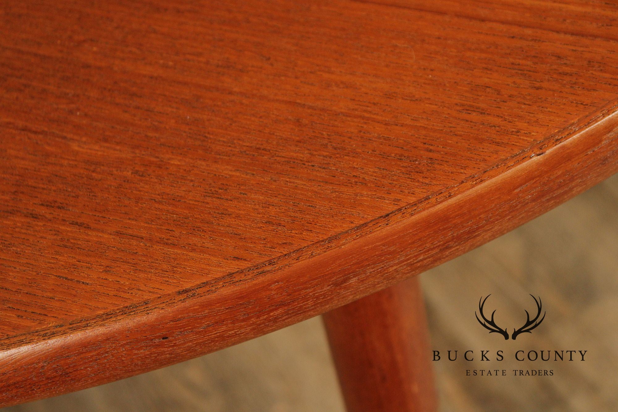 Dux Swedish Modern Teak Expandable Round Dining Table