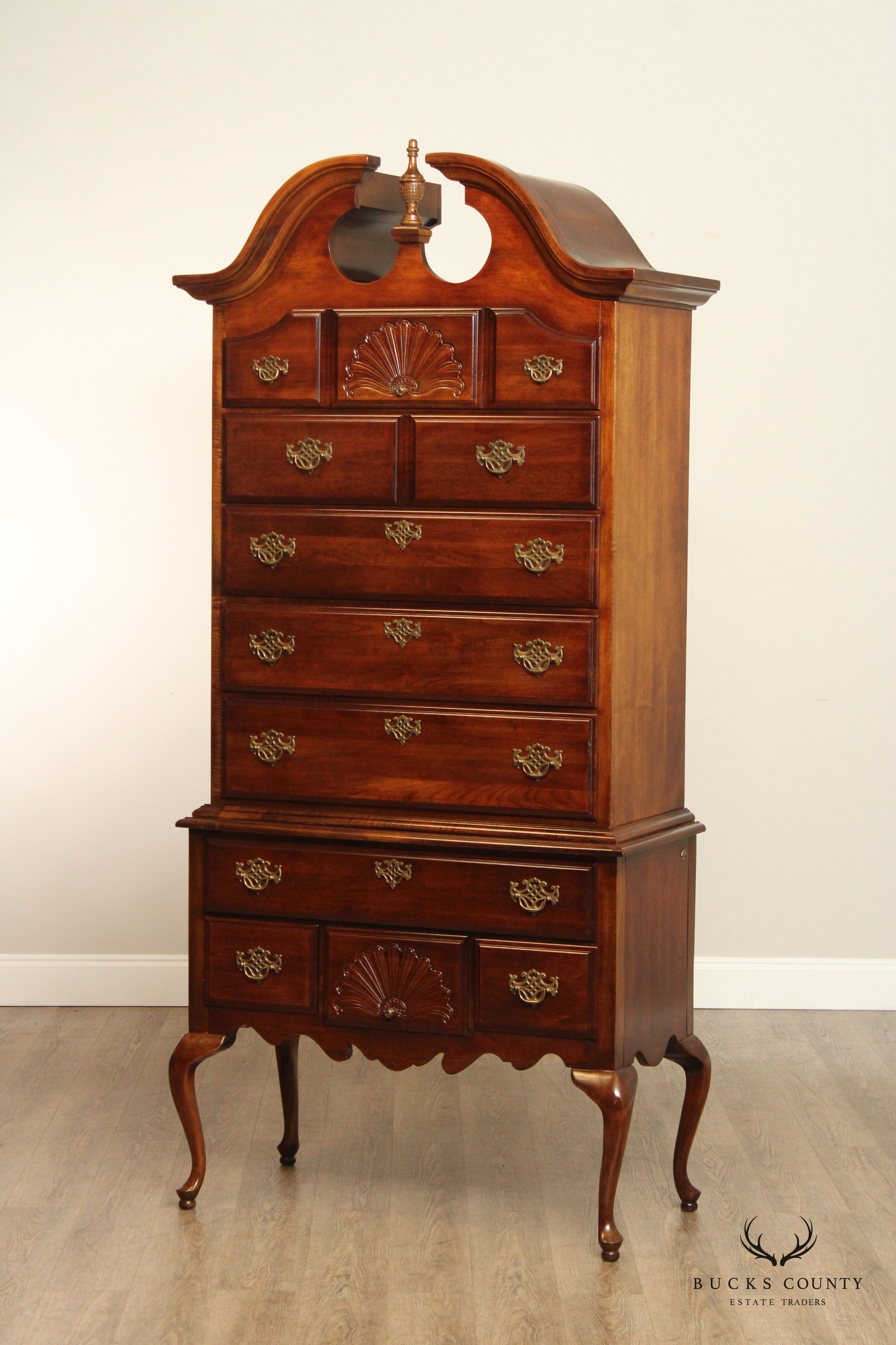 American Drew Queen Anne Style Cherry Highboy Chest