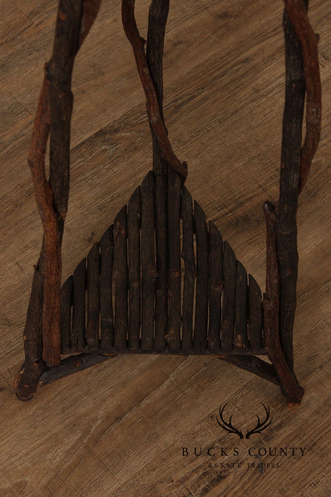 Adirondack Style Twig Plant Stand